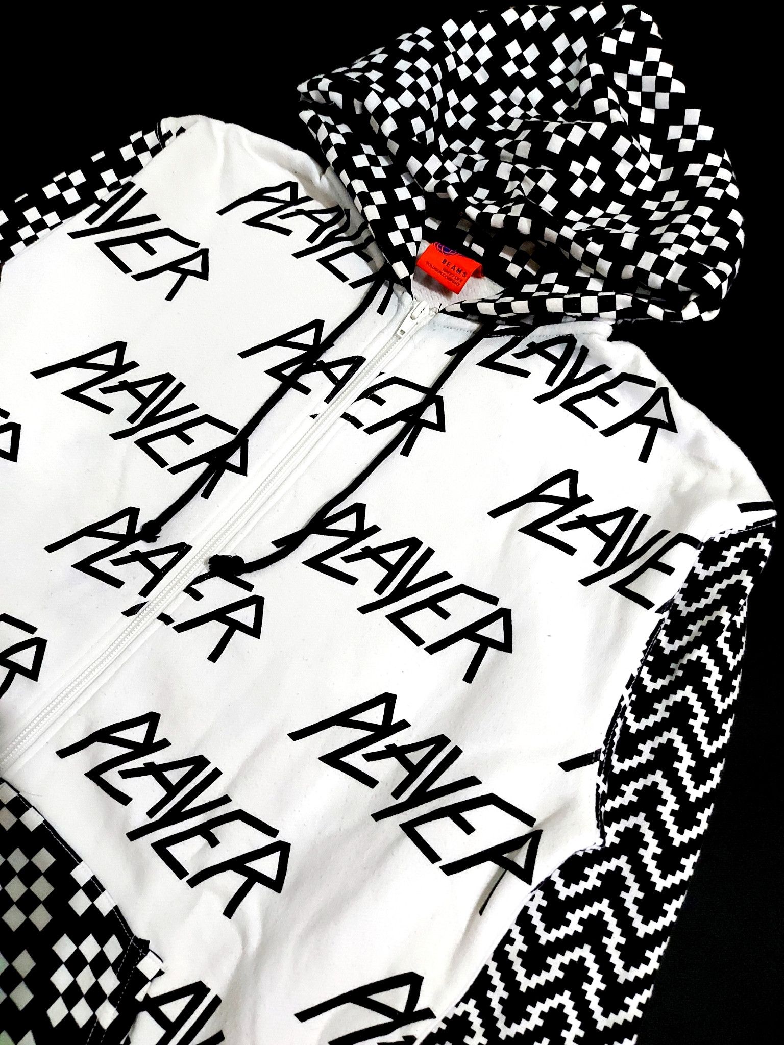 Beams Plus × Japanese Brand RARE! BEAMS "PLAYER" MONOGRAM ZIP UP HOODIE Size US M / EU 48-50 / 2 - 5 Thumbnail
