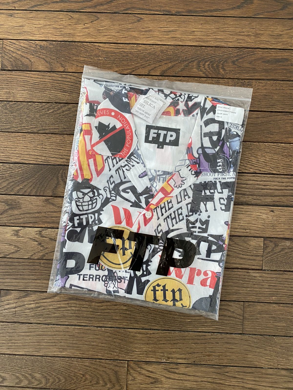 image of Fuck The Population Ftp White Archive Shirt Medium M, Men's