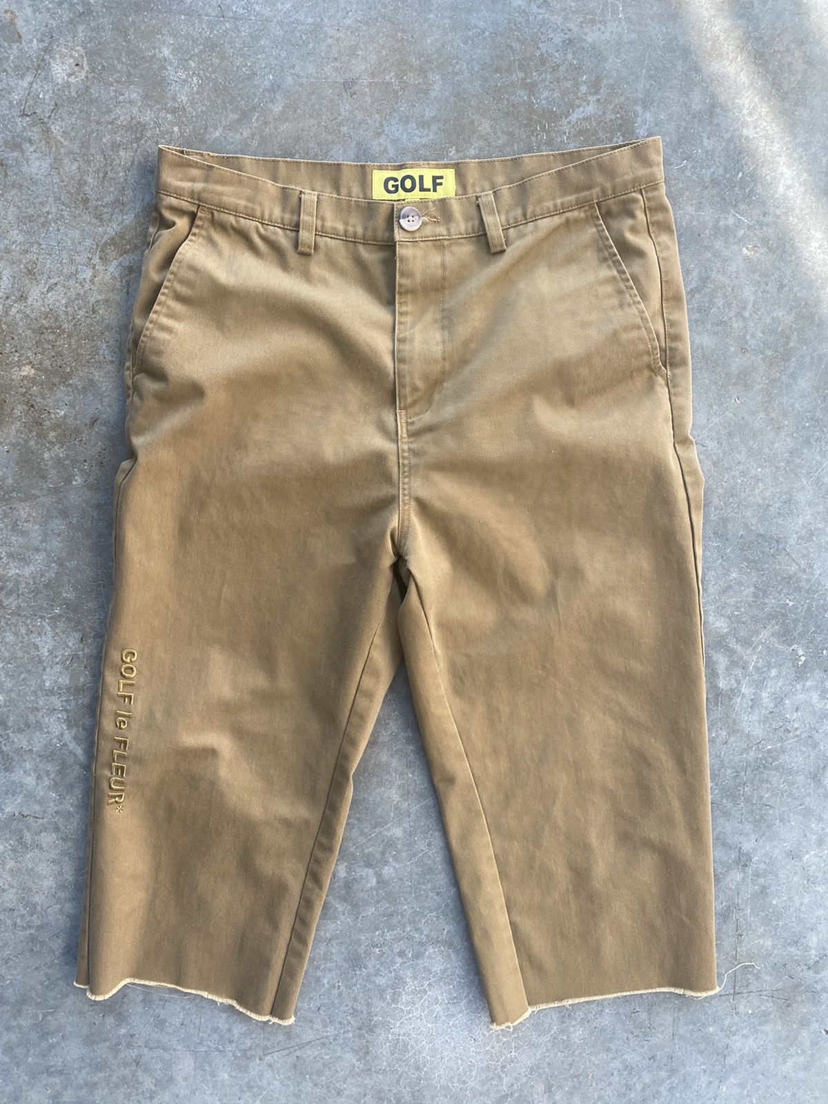 Golf Wang Grand logo linen trouser-brown | Grailed