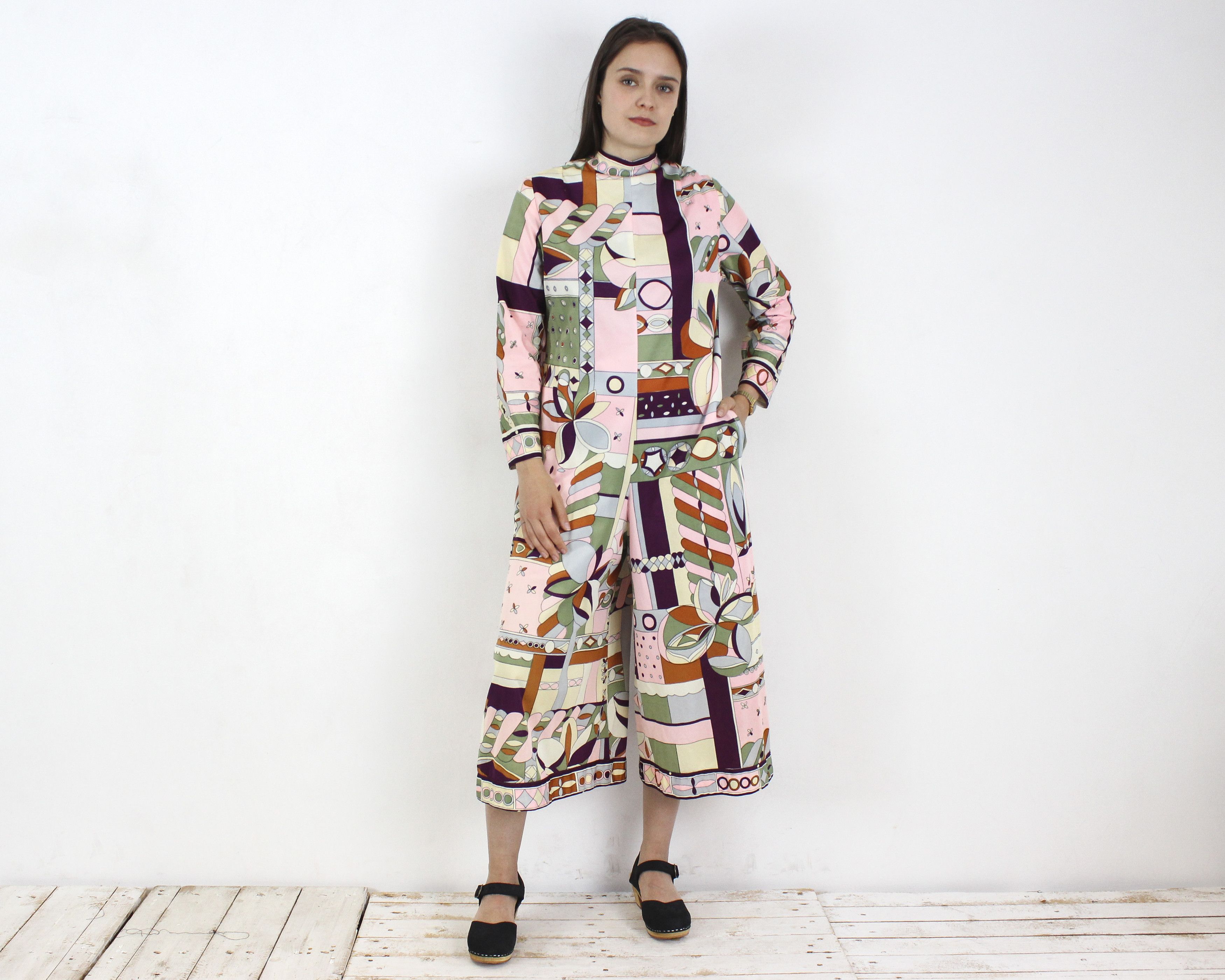 Designer × Vintage DORIAN 1960's M Jumpsuit, Hollywood Mod Glamour Playsuit Size 28" / US 6 / IT 42 - 2 Thumbnail