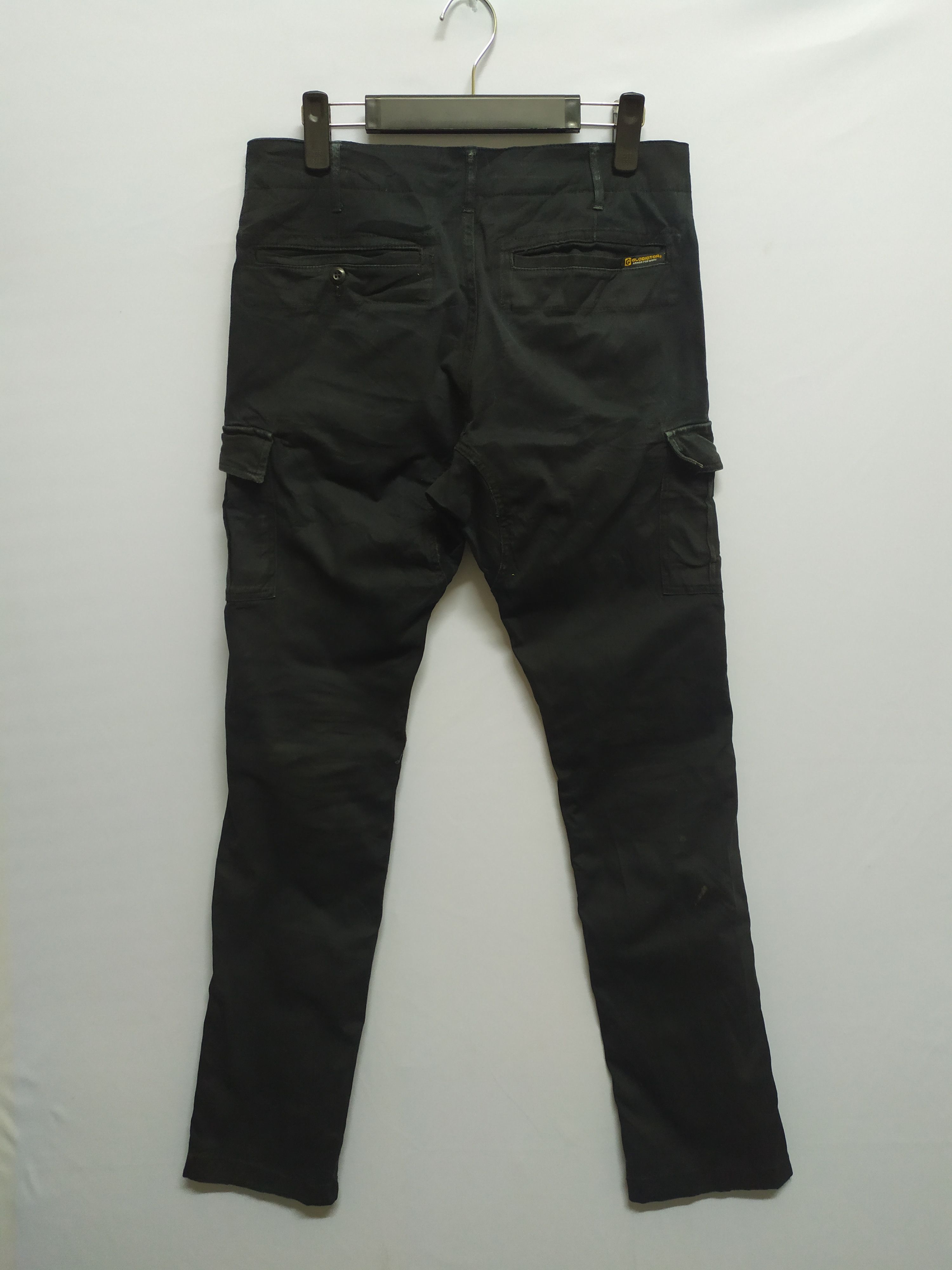 Japanese Brand GLADIATOR FADED BLACK CARGO PANTS SKINNY STYLE Size US 31 - 14 Thumbnail