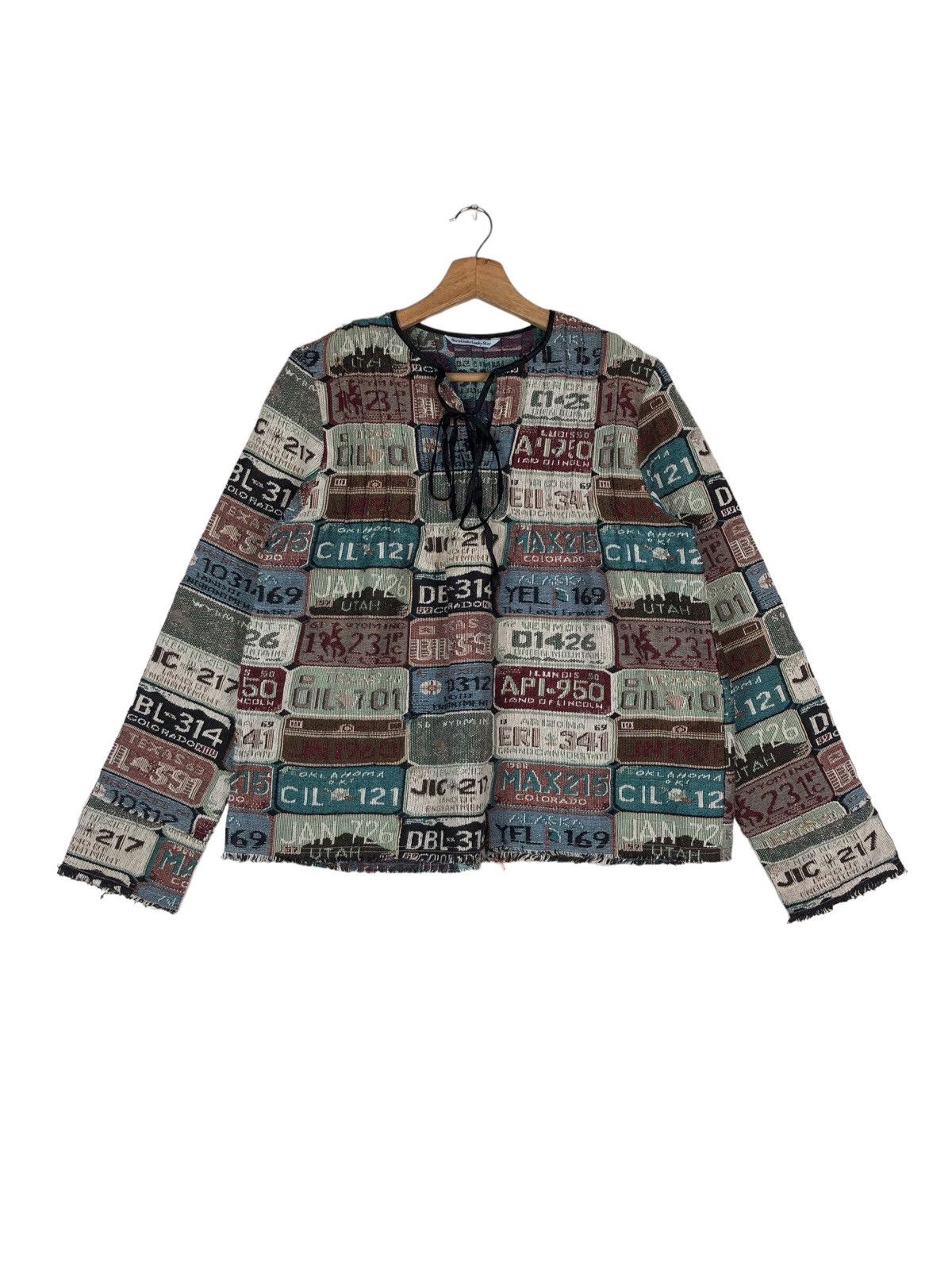 American Retro Vintage Fullprint USA Vehicle License Number Plate Blouse Size M / US 6-8 / IT 42-44 - 1 Thumbnail