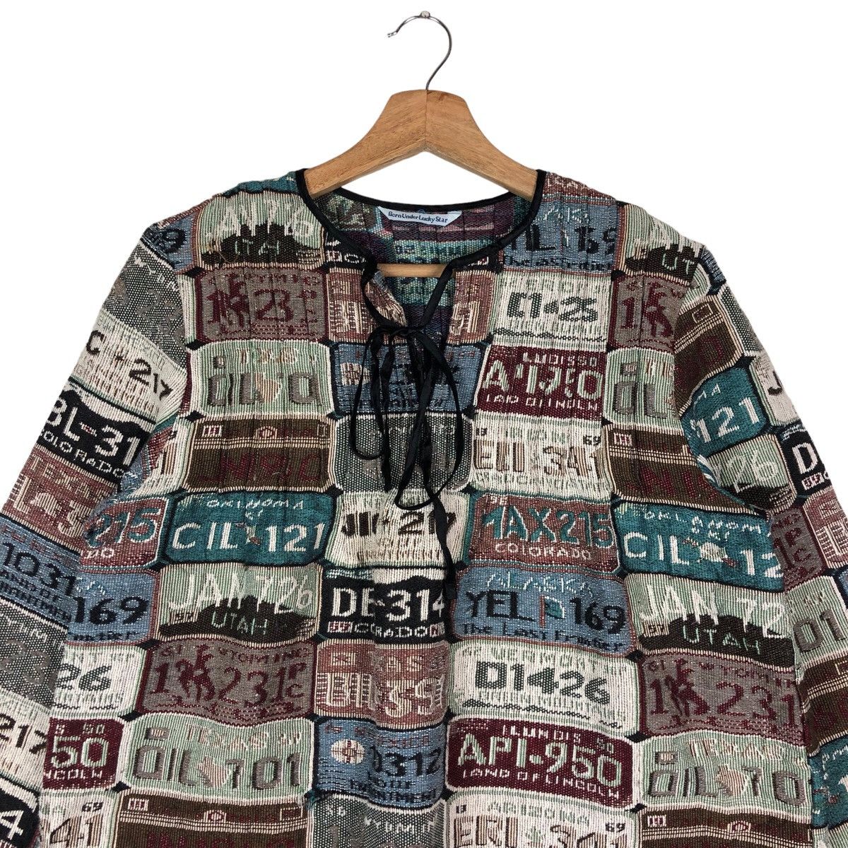 American Retro Vintage Fullprint USA Vehicle License Number Plate Blouse Size M / US 6-8 / IT 42-44 - 2 Thumbnail