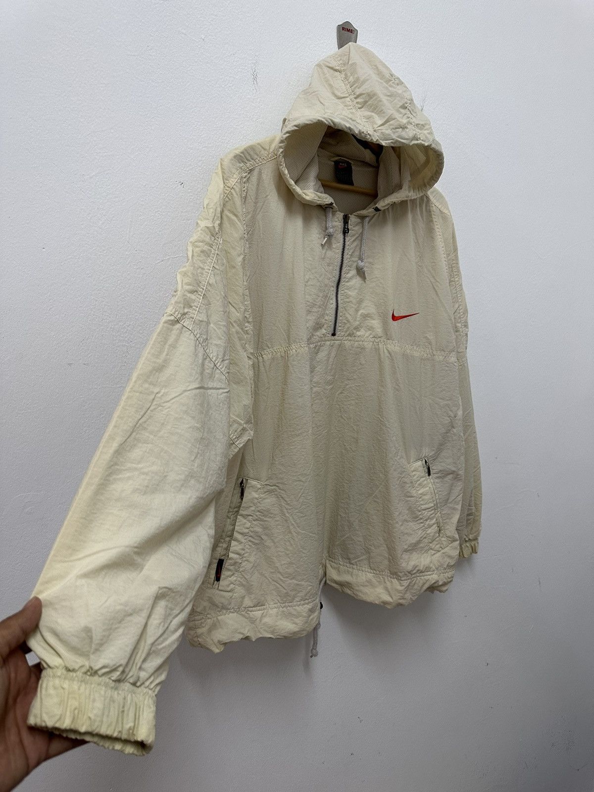 Nike × Vintage Vintage Nike Swoosh Half Zip Hoodie Jacket Size US XL / EU 56 / 4 - 7 Thumbnail