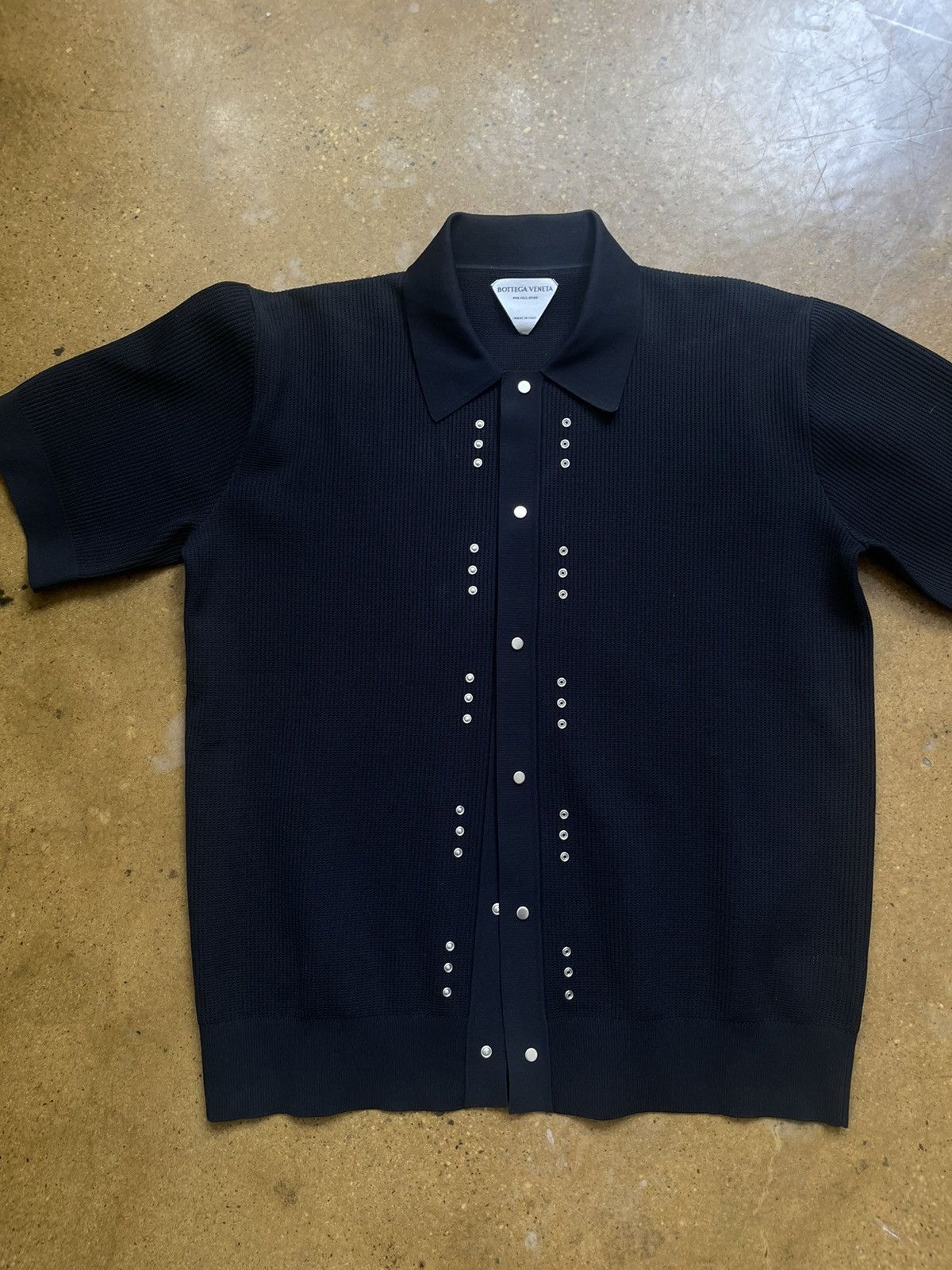 Bottega Veneta BOTTEGA VENETA Technical piqué knitted shirt Size US L / EU 52-54 / 3 - 5 Thumbnail