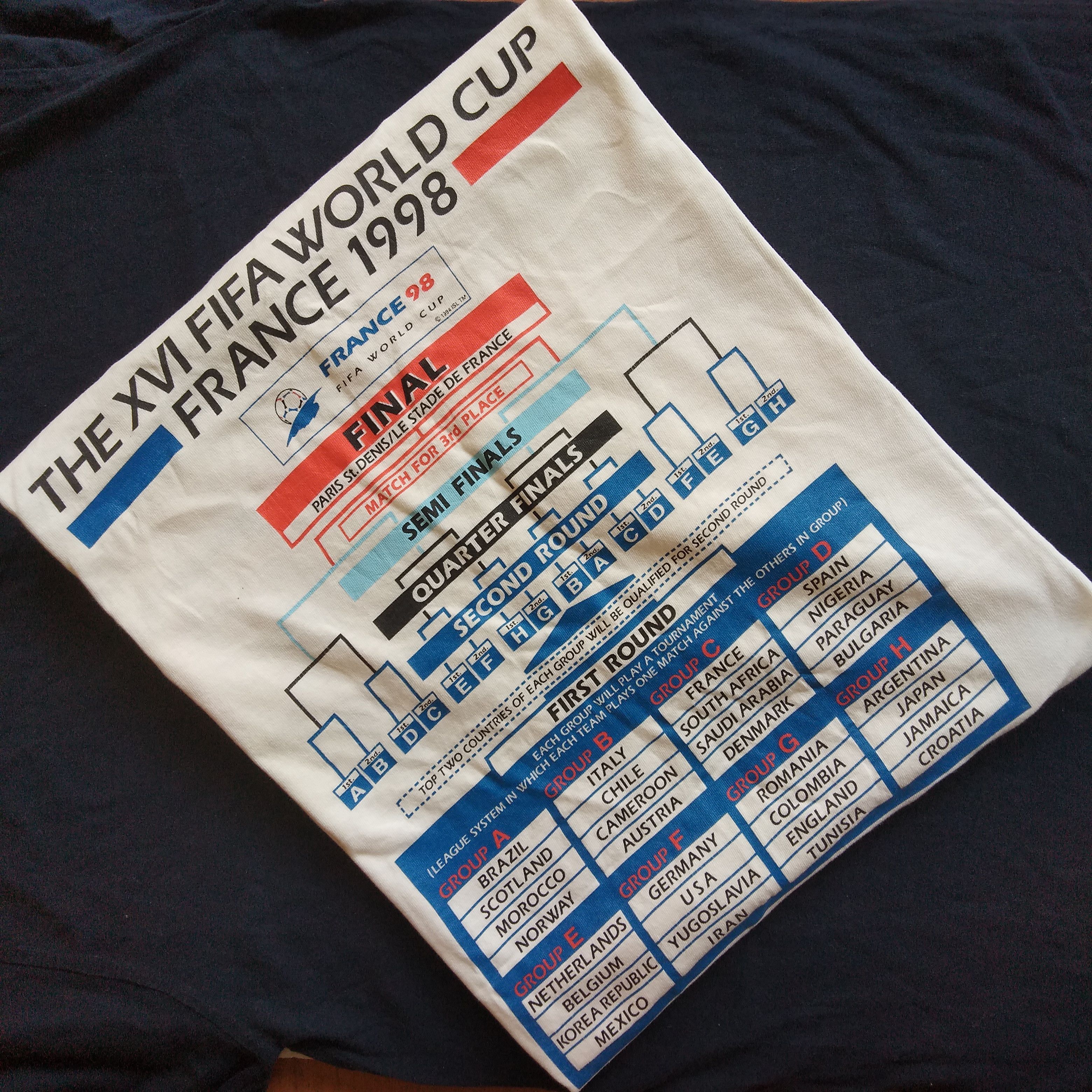 Vintage Vintage FIFA World Cup France 98 Match Schedule T-shirt Size US L / EU 52-54 / 3 - 2 Thumbnail