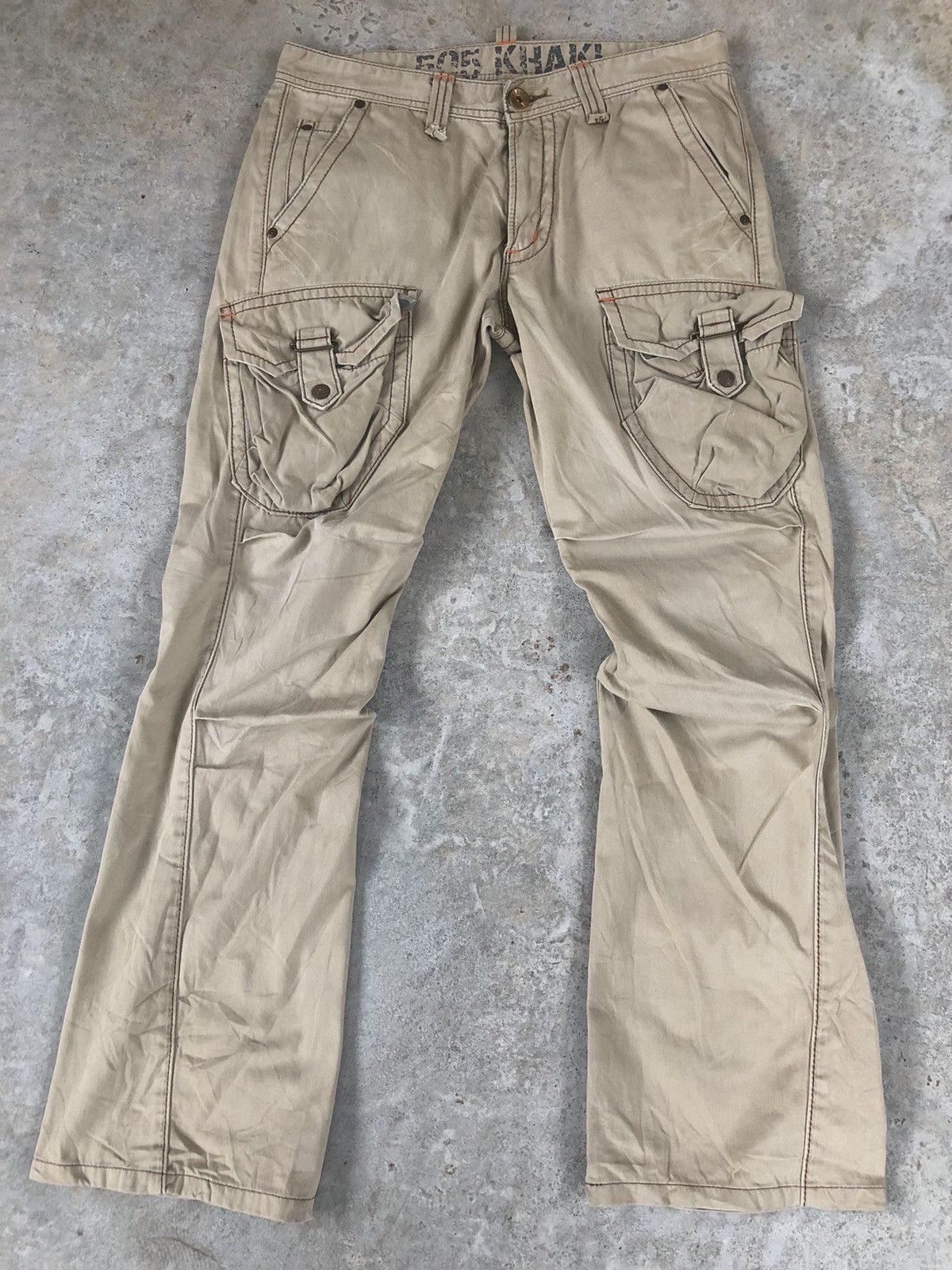 image of Edwin 505 Khaki Flare Cargo Pants Tactical Pocket, Men's (Size 34)