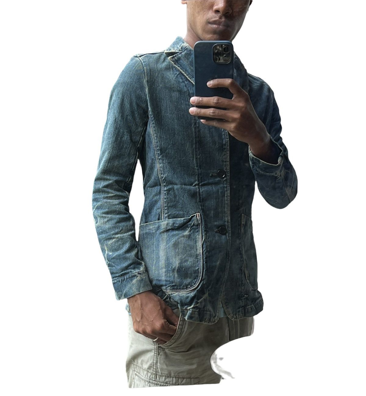 Indigo × Japanese Brand 🔥Rare vintage domingo chore washed jacket made in japan Size US S / EU 44-46 / 1 - 2 Thumbnail