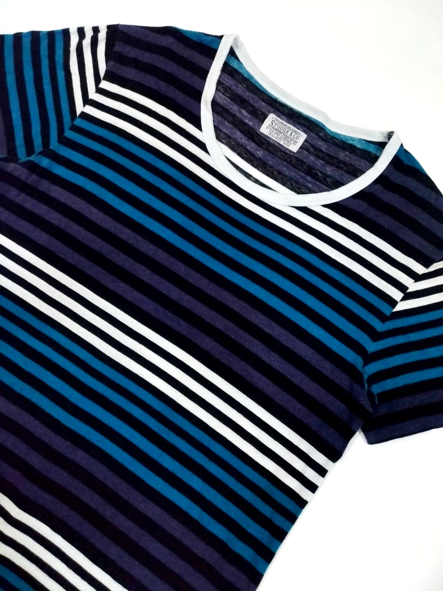 Japanese Brand RARE! STOOGE & CO. JAPANESE BRAND VIBRANT STRIPED TEE Size US M / EU 48-50 / 2 - 4 Thumbnail