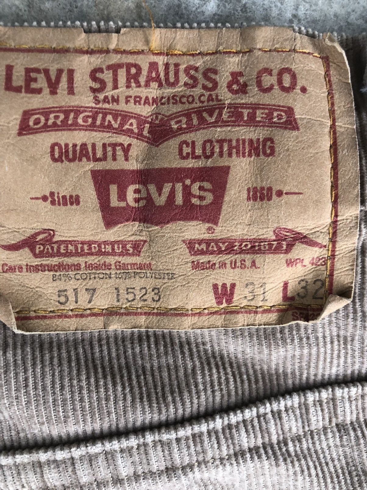 If Six Was Nine Vintage 80’s Levi’s Corduroy Pants Flared Jeans 517 Size US 31 - 15 Thumbnail