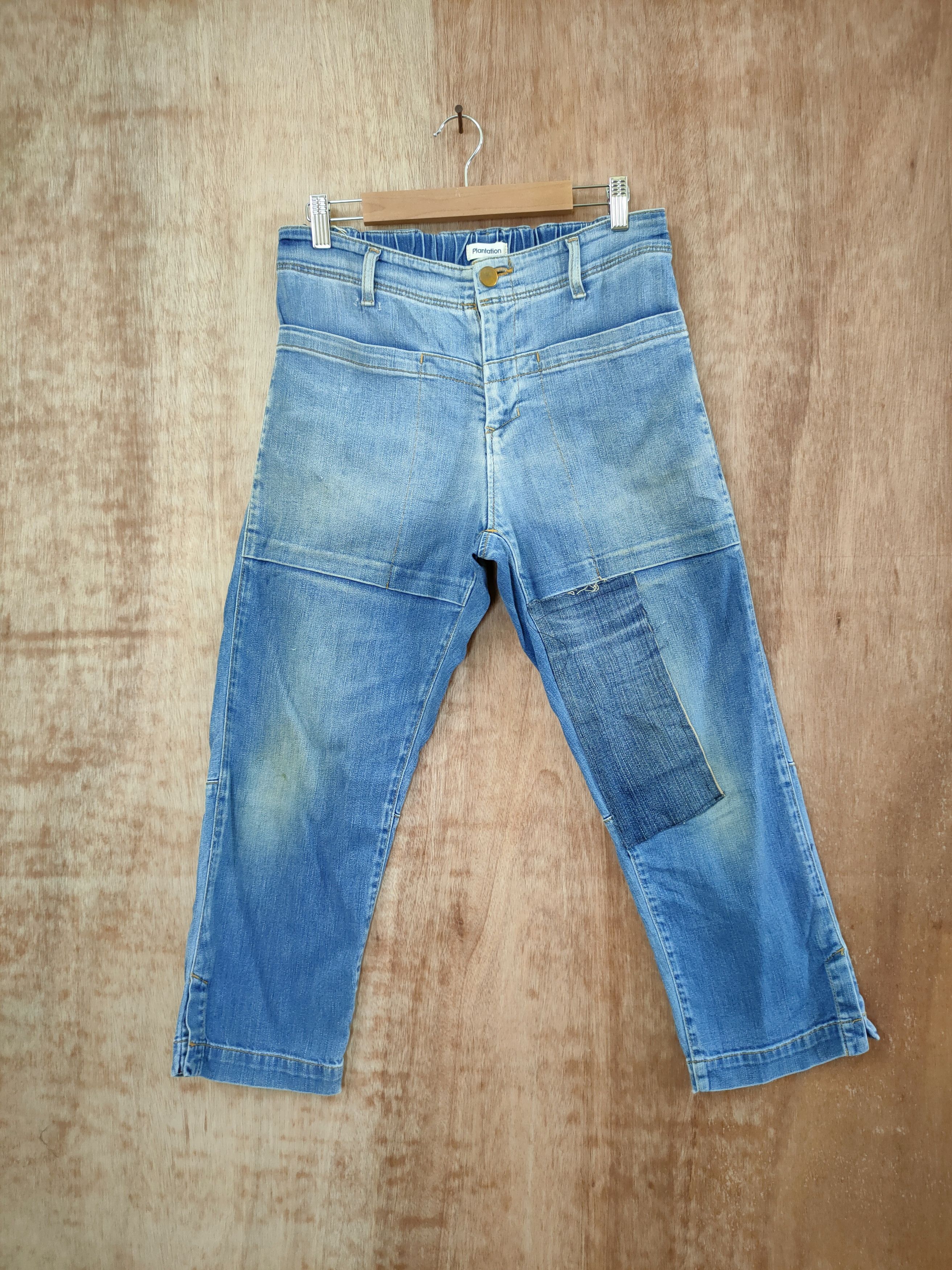 image of Plantation Issey Miyake Patchwork Cropped Denim 46-812, Men's (Size 28)