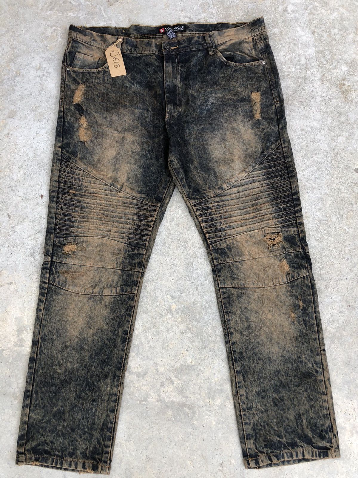 Southpole Southpole Mudwash Distressed Bikers Baggy Jeans Hip hop Size US 44 / EU 60 - 1 Thumbnail