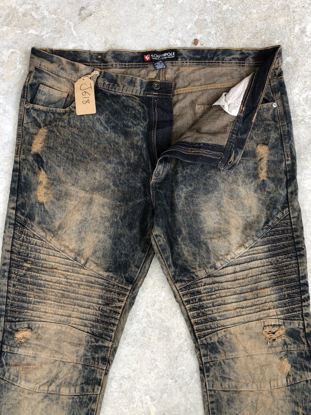 Southpole Southpole Mudwash Distressed Bikers Baggy Jeans Hip hop Size US 44 / EU 60 - 3 Thumbnail