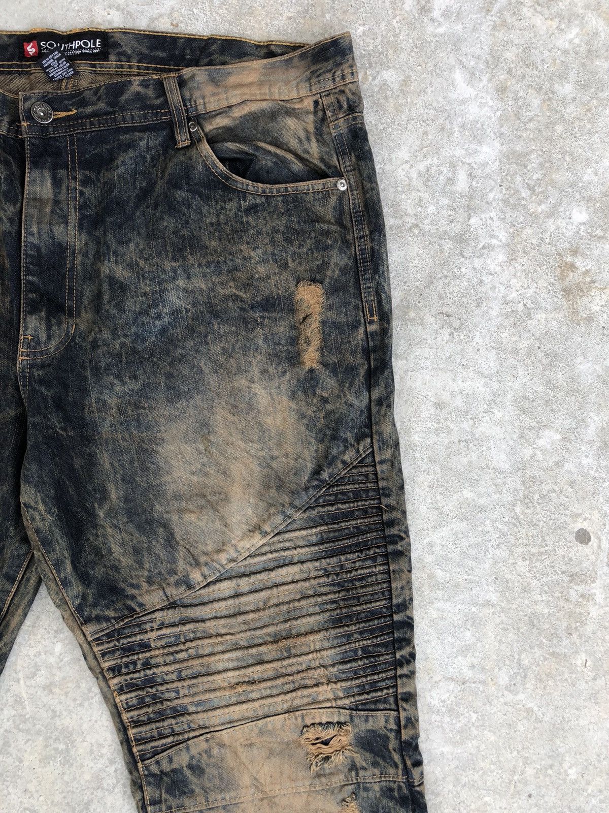 Southpole Southpole Mudwash Distressed Bikers Baggy Jeans Hip hop Size US 44 / EU 60 - 5 Thumbnail