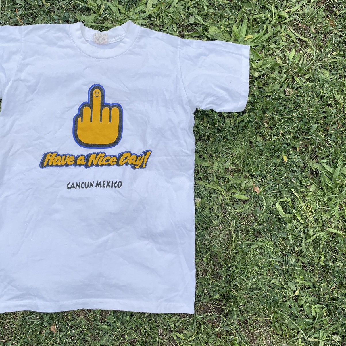Vintage Vintage Y2K Graphic Tee Middle Finger Humor Streetwear L Size US L / EU 52-54 / 3 - 3 Thumbnail