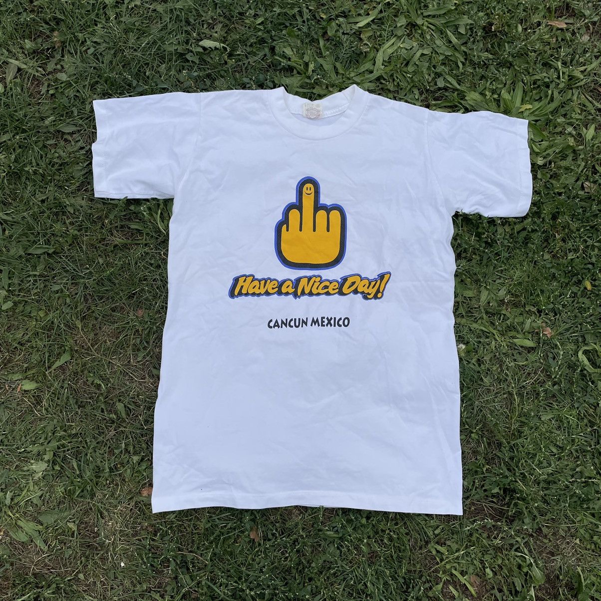Vintage Vintage Y2K Graphic Tee Middle Finger Humor Streetwear L Size US L / EU 52-54 / 3 - 1 Thumbnail