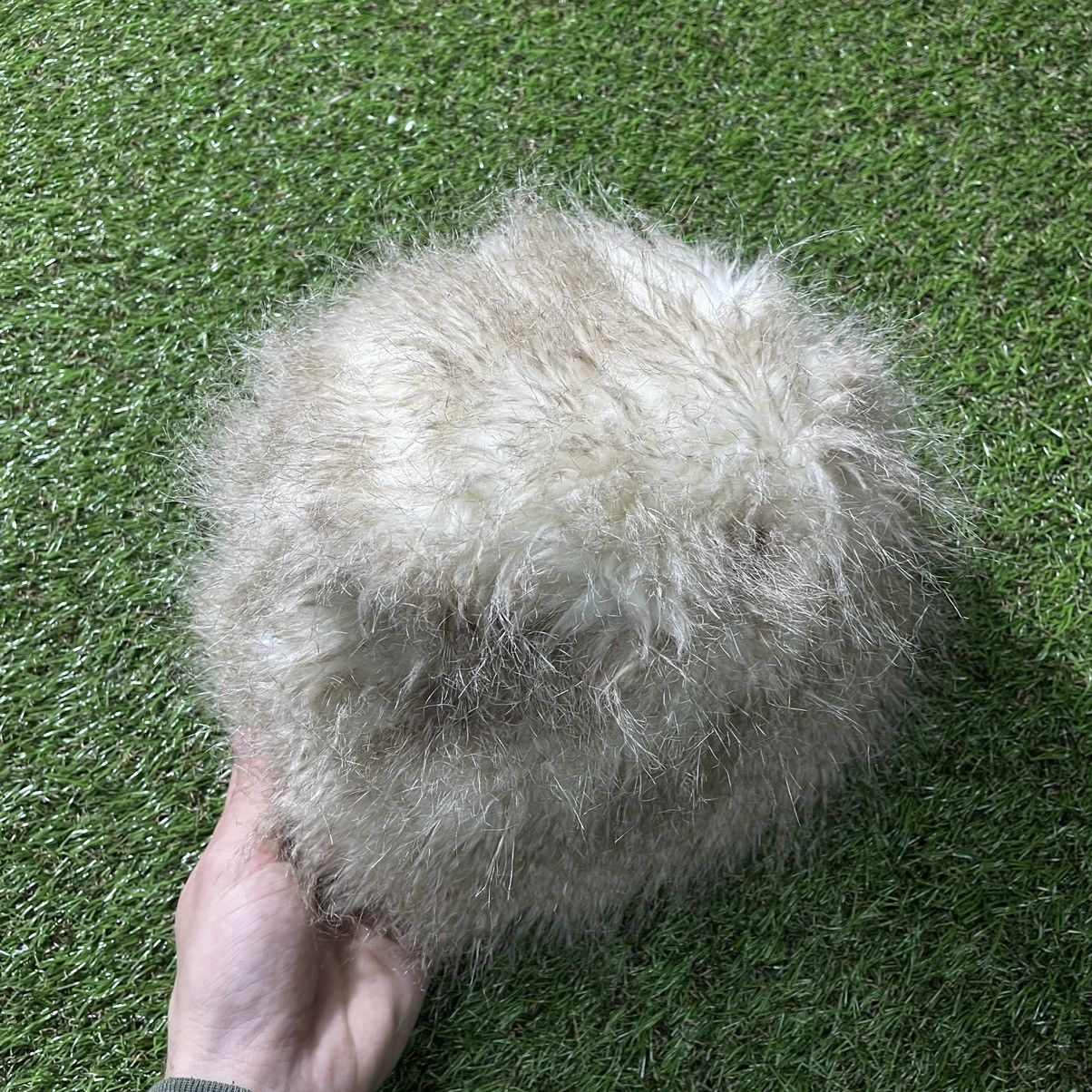 Vintage Vintage 90s Mohair Fuzzy Beanie Cream Knit Hat Drip Indie OS Size ONE SIZE - 4 Thumbnail