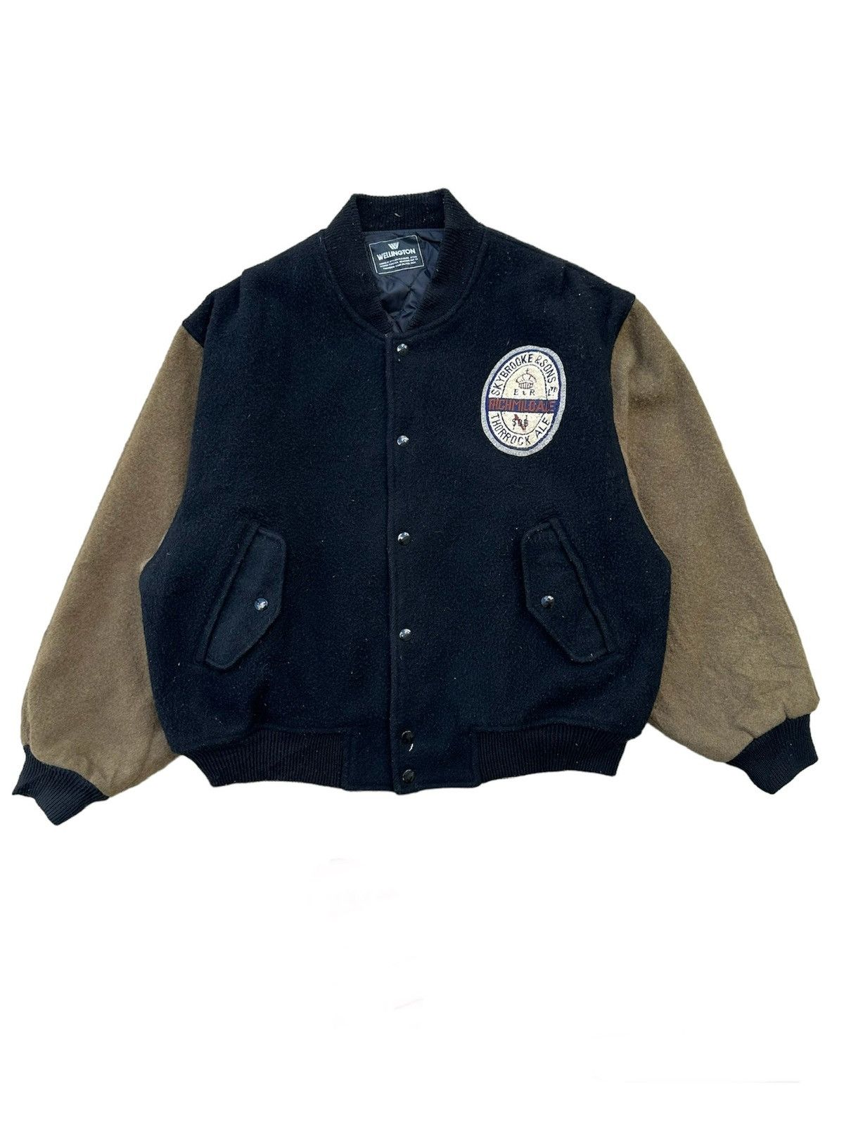 image of 90's Wellington Skybrooke & Sons Bomber Jacket in Black, Men's (Size Large)