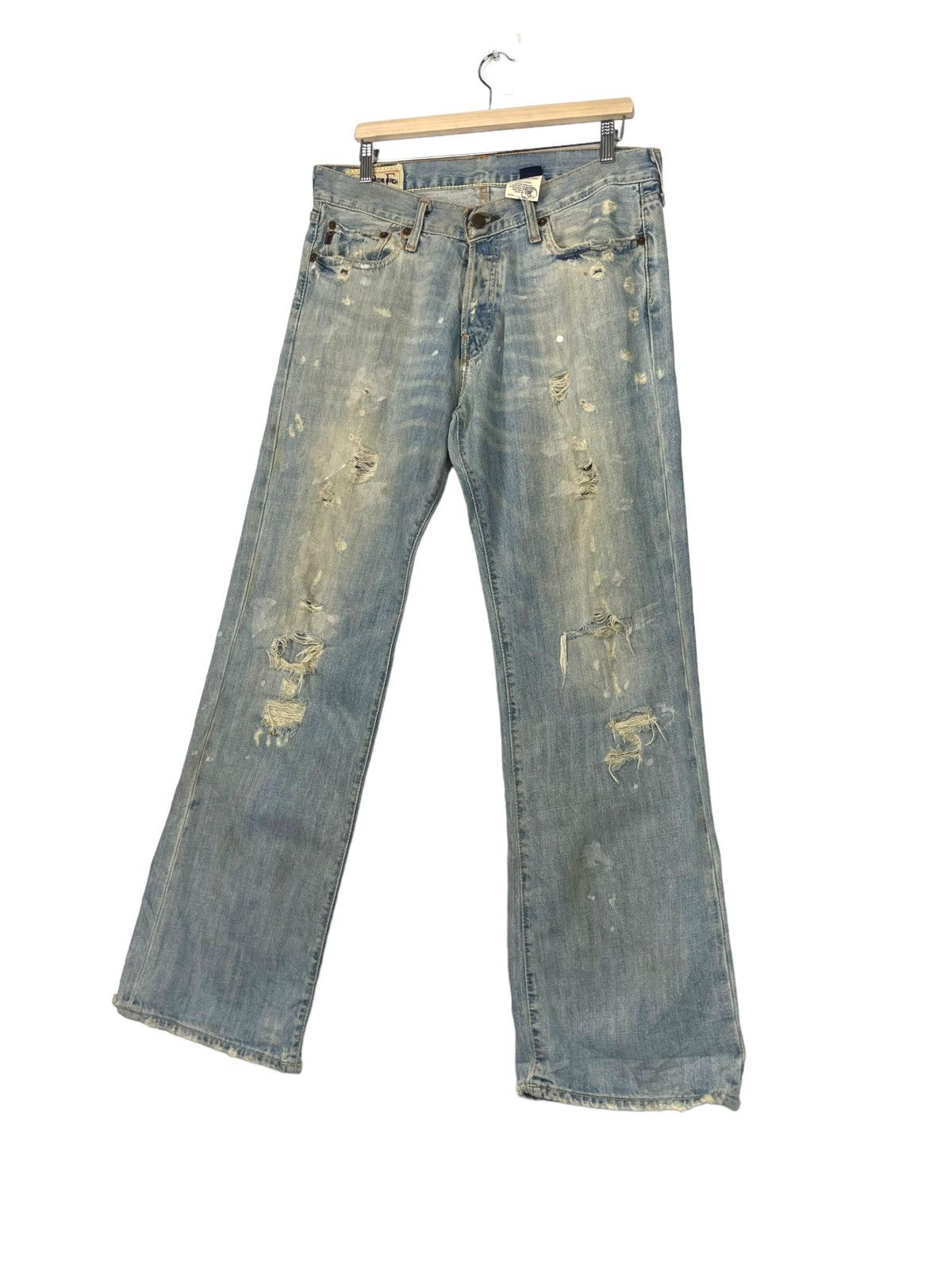 Abercrombie & Fitch × If Six Was Nine 💥 DISTRESSED DENIM PAINTER JEANS Size US 34 / EU 50 - 2 Thumbnail