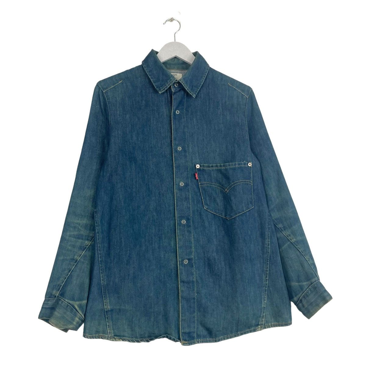 Levi's × Levi's Vintage Clothing × Vintage 💥VINTAGE LEVIS ENGINEERED DENIM BUTTON SHIRT Size US L / EU 52-54 / 3 - 3 Thumbnail