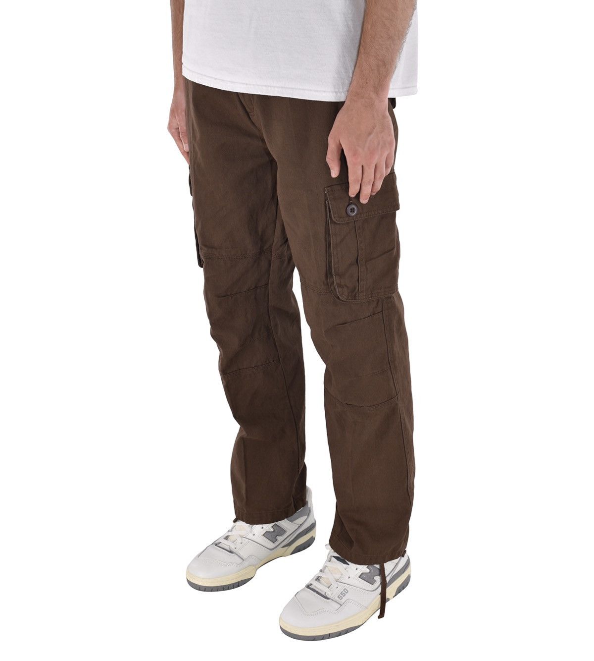 Mens Streetwear 6 Pocket Cargo Pants Earth Brown 