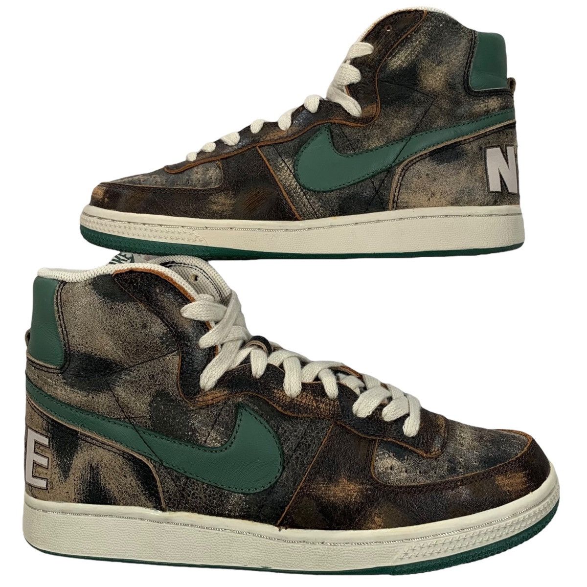 Nike VTG Nike Terminator Hi Premium Grunge Brown Black Sneakers Size US 8 / EU 41 - 1 Thumbnail