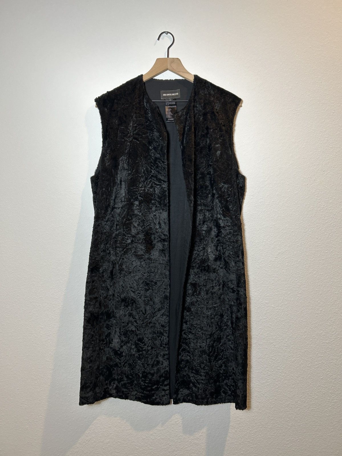 image of Ann Demeulemeester Fur Vest in Black, Men's (Size Small)