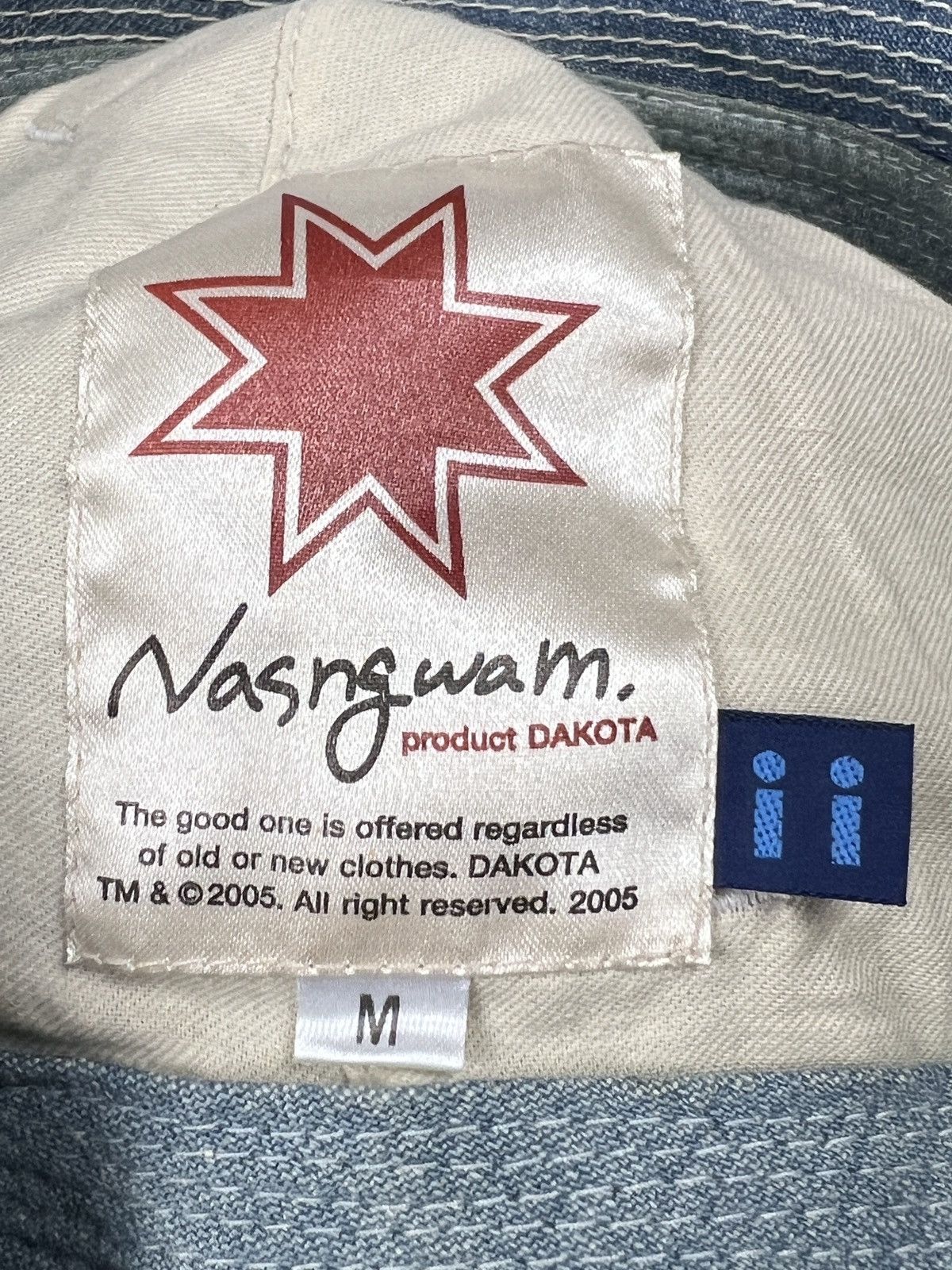 Japanese Brand Nasngwam By Dakota 🇯🇵 Sashiko Boro Rebuild Denim Bucket Hat Size ONE SIZE - 15 Thumbnail