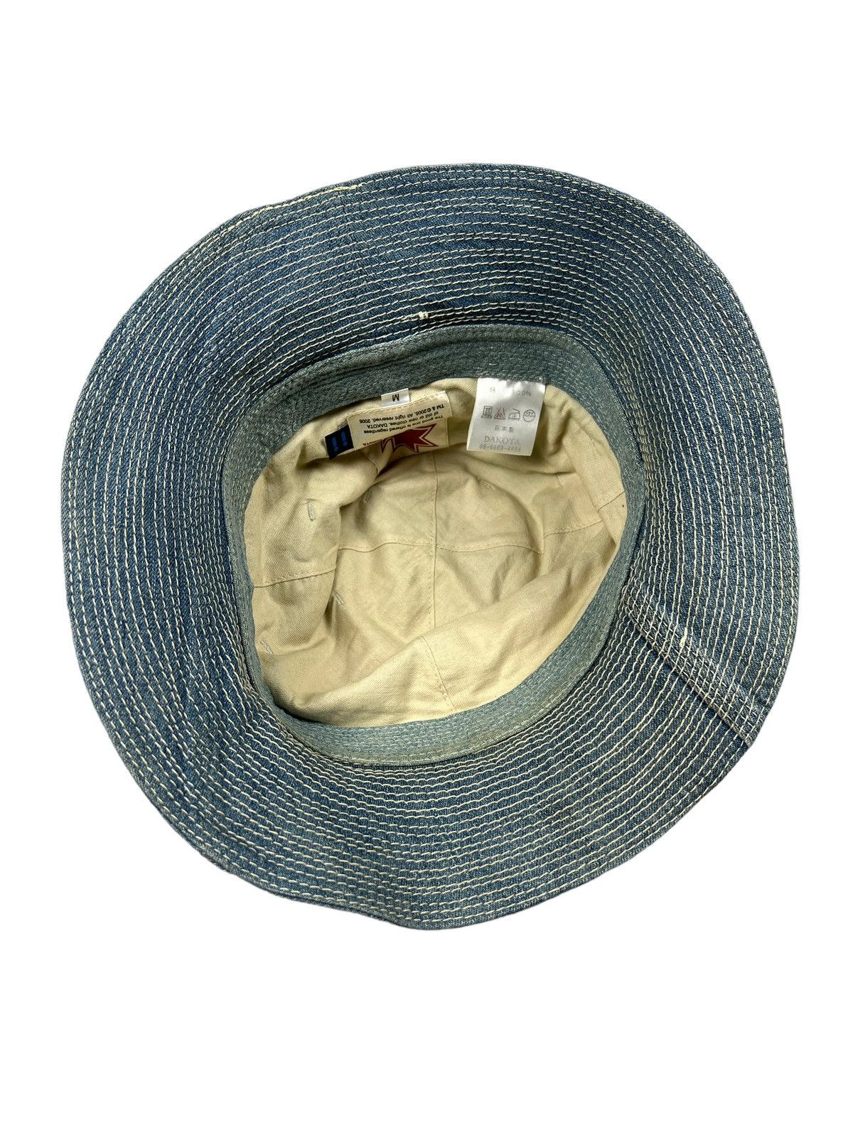 Japanese Brand Nasngwam By Dakota 🇯🇵 Sashiko Boro Rebuild Denim Bucket Hat Size ONE SIZE - 9 Thumbnail