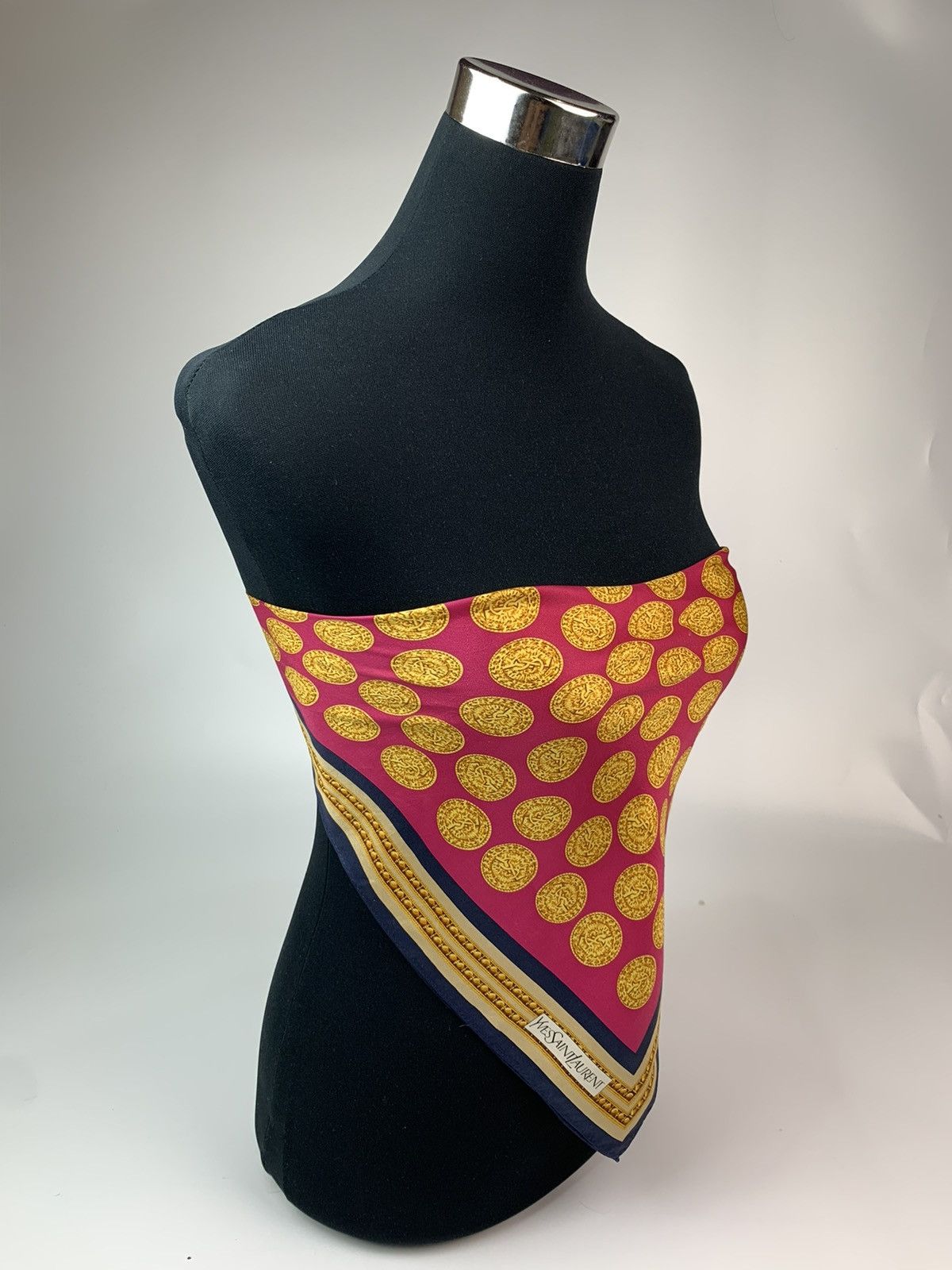Yves Saint Laurent YVES SAINT LAURENT YSL SILK SCARF BANDANA Size ONE SIZE - 3 Thumbnail