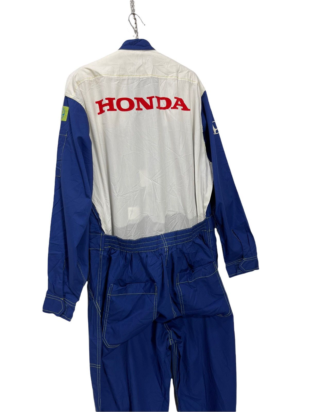 image of VTG 90's Honda Clio Coverall Jumpsuit 6 in Blue/White, Men's (Size Medium)