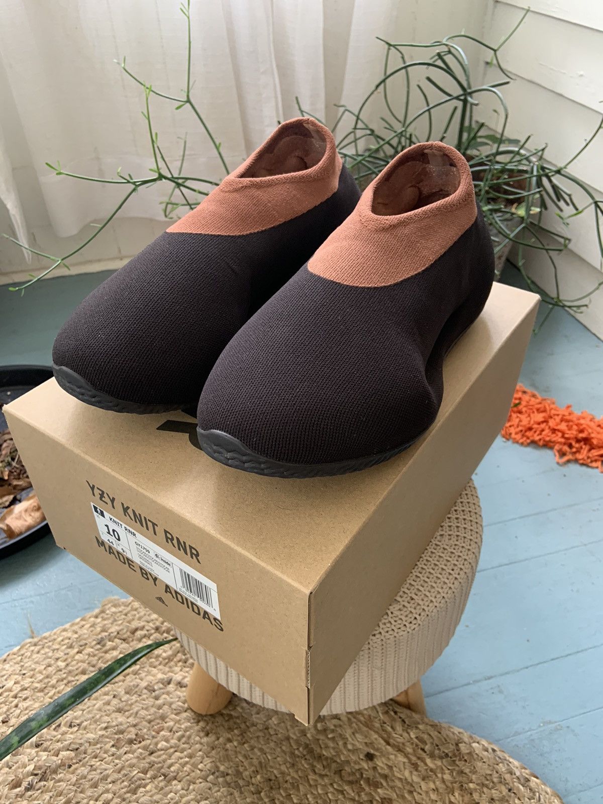image of Adidas x Kanye West Yeezy Knit Runner ‘Stone Carbon’ Shoes, Men's (Size 10)