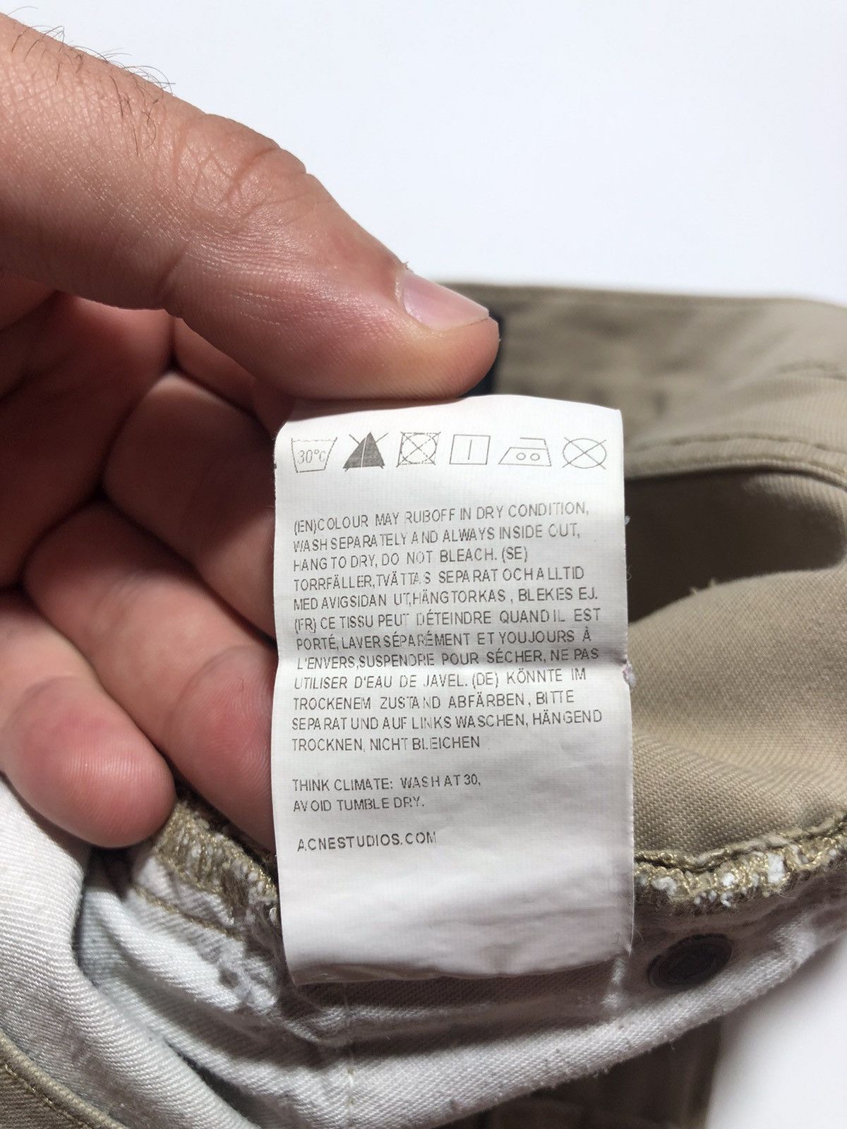 Acne Studios Acne Studios Roc Ups Beige Chino Pants Size US 31 - 17 Thumbnail