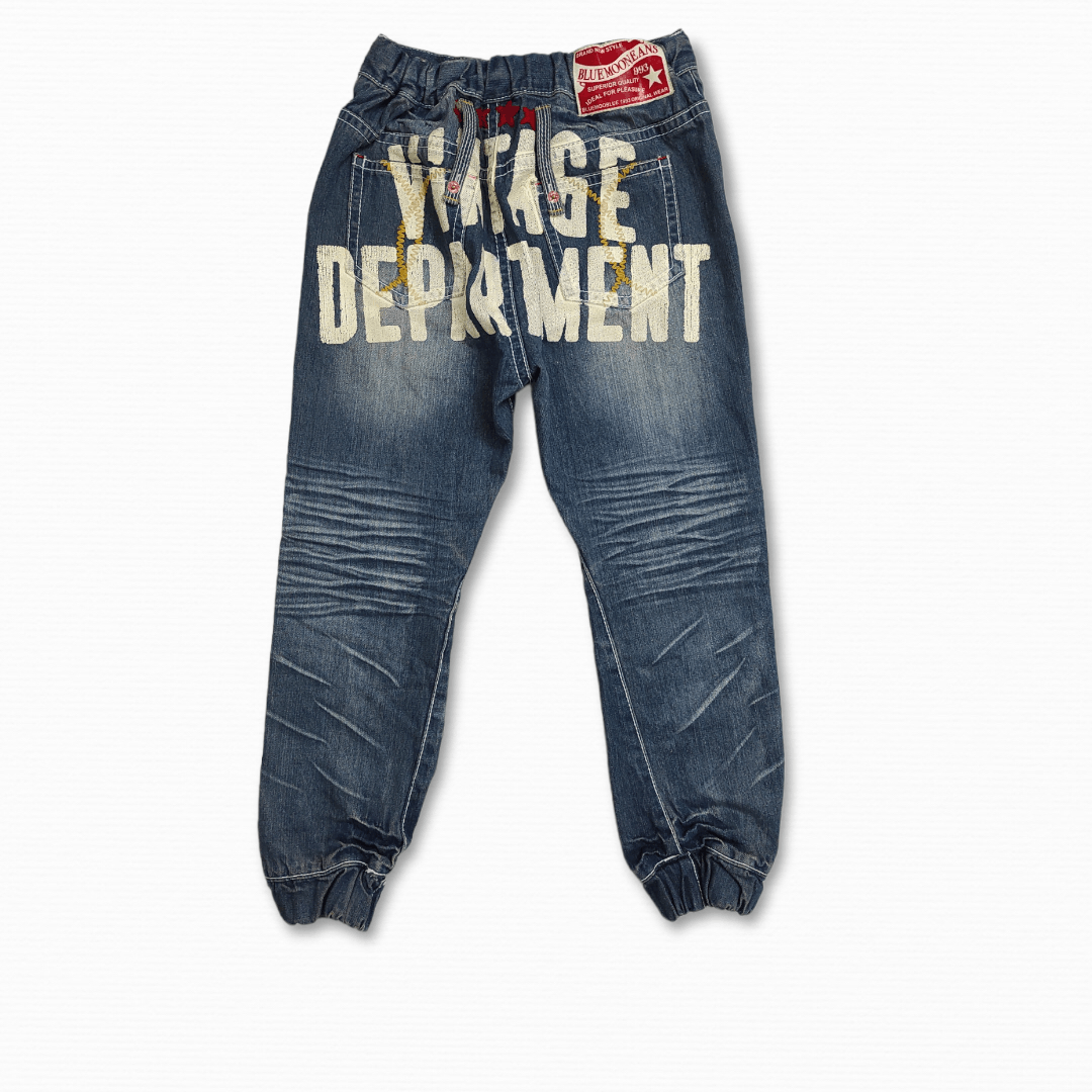Japanese Brand Archive BLUE MOON Script jogger cropped style denim Size 27" / US 4 / IT 40 - 2 Thumbnail