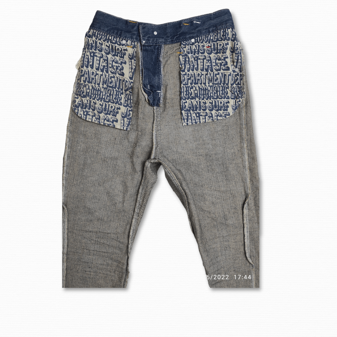 Japanese Brand Archive BLUE MOON Script jogger cropped style denim Size 27" / US 4 / IT 40 - 6 Thumbnail