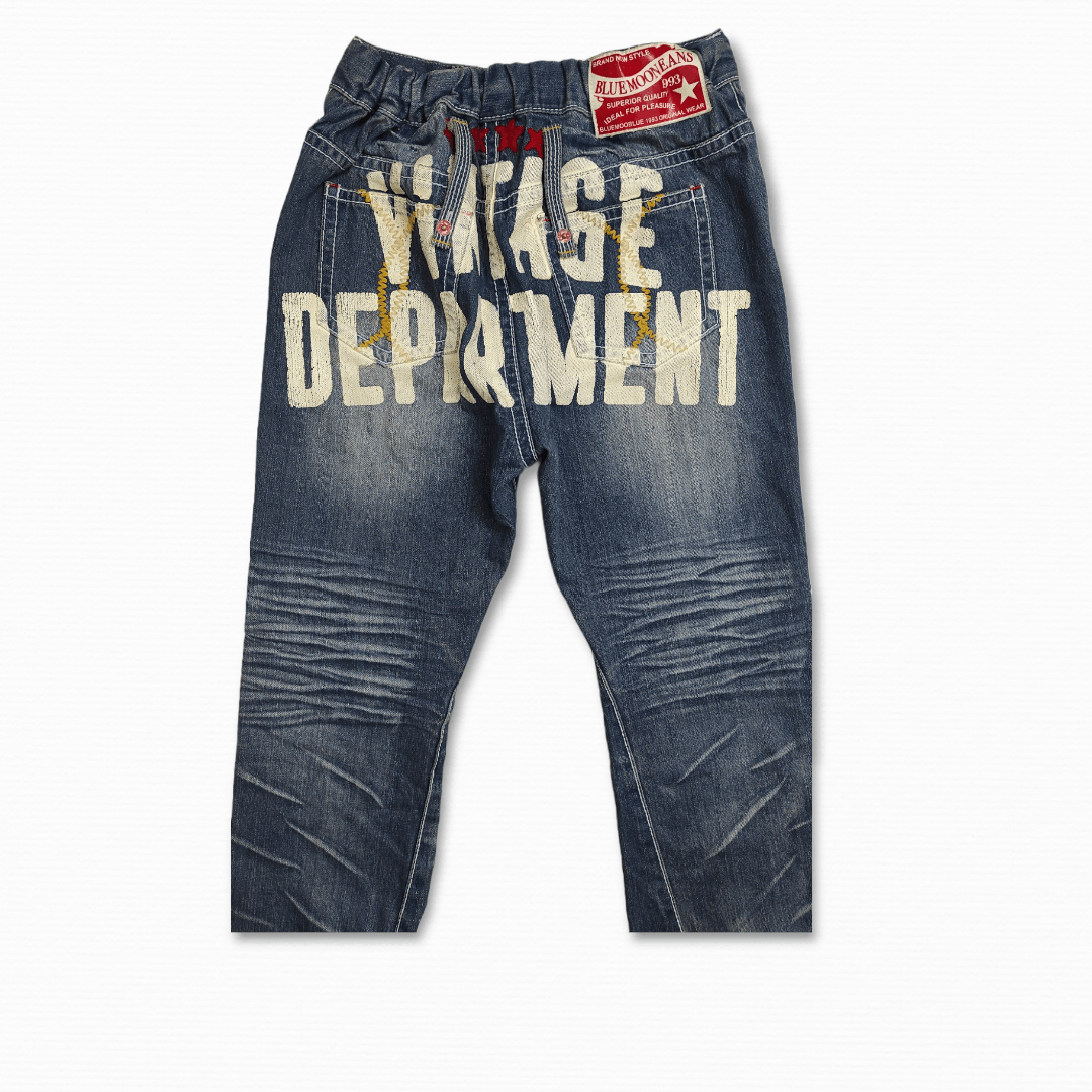 Japanese Brand Archive BLUE MOON Script jogger cropped style denim Size 27" / US 4 / IT 40 - 5 Thumbnail