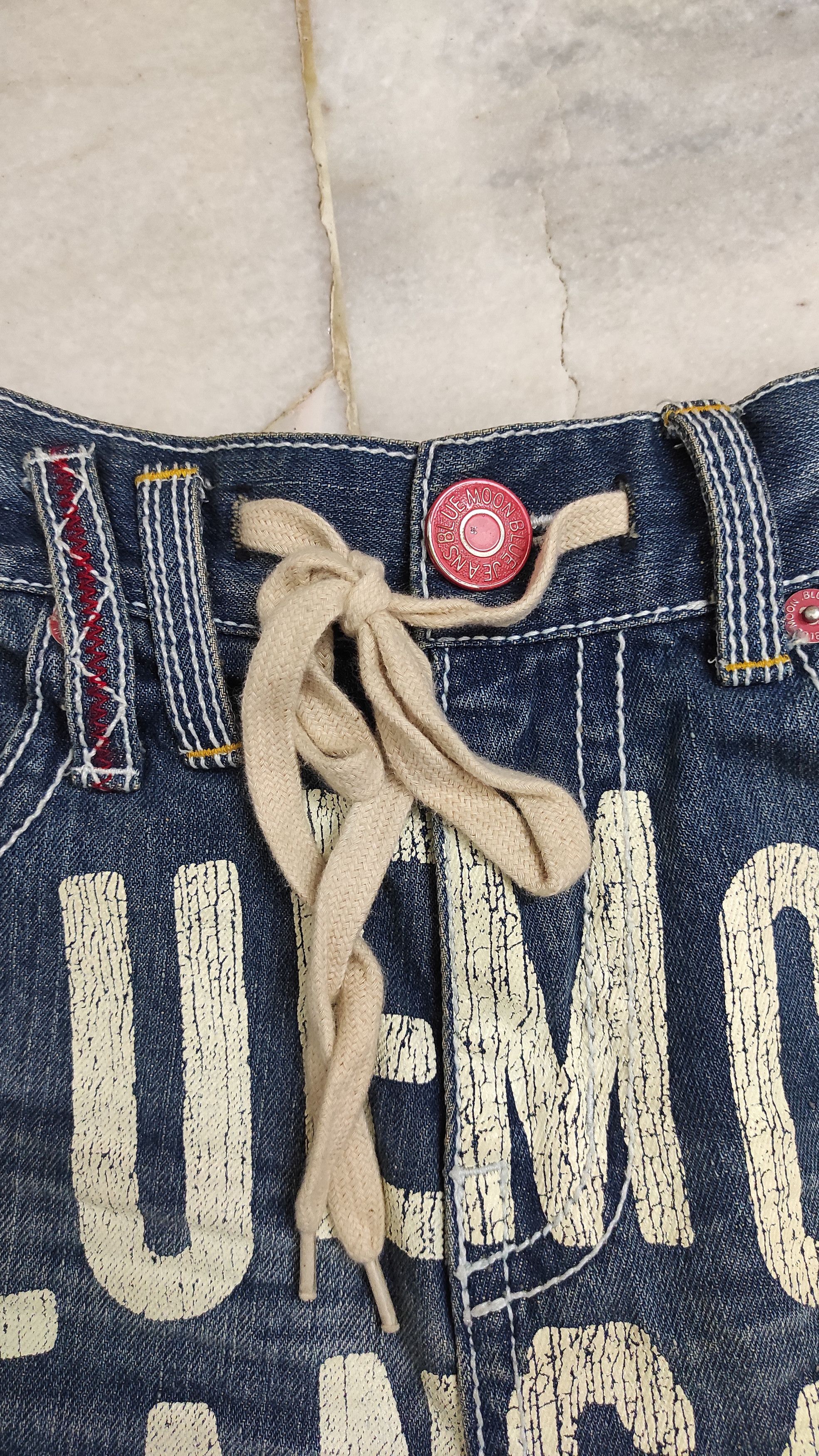 Japanese Brand Archive BLUE MOON Script jogger cropped style denim Size 27" / US 4 / IT 40 - 7 Thumbnail