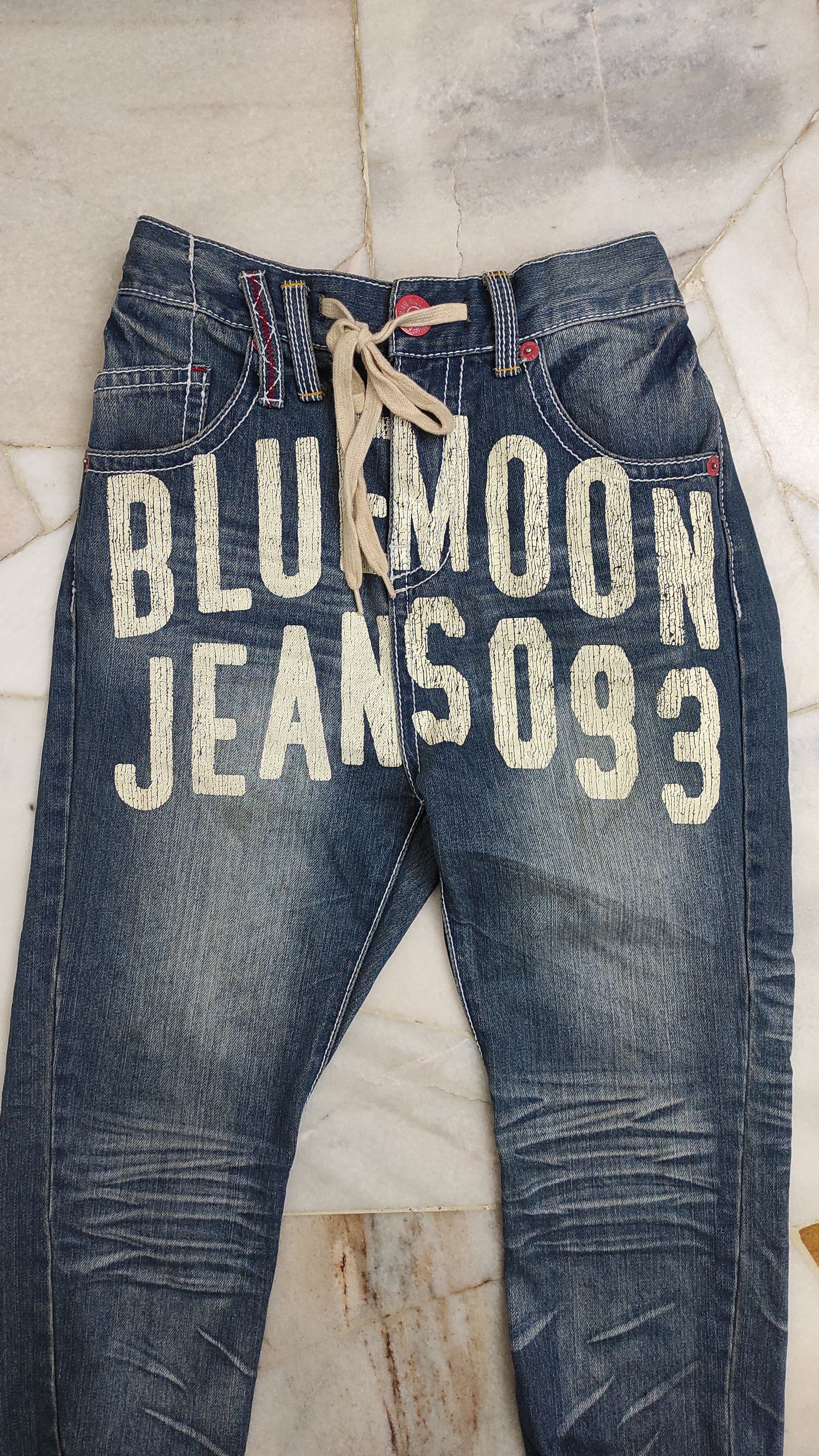 Japanese Brand Archive BLUE MOON Script jogger cropped style denim Size 27" / US 4 / IT 40 - 12 Thumbnail
