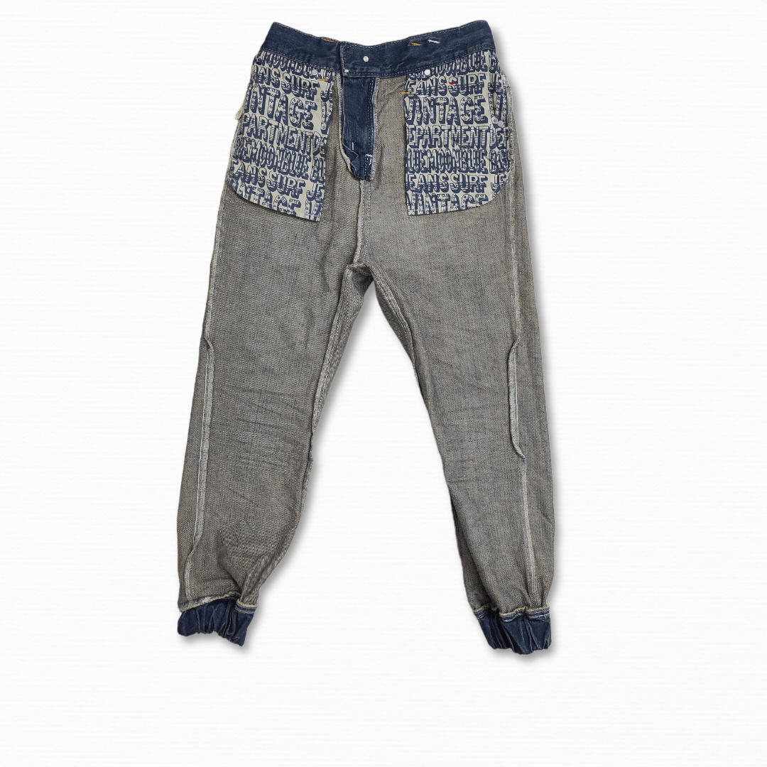 Japanese Brand Archive BLUE MOON Script jogger cropped style denim Size 27" / US 4 / IT 40 - 3 Thumbnail