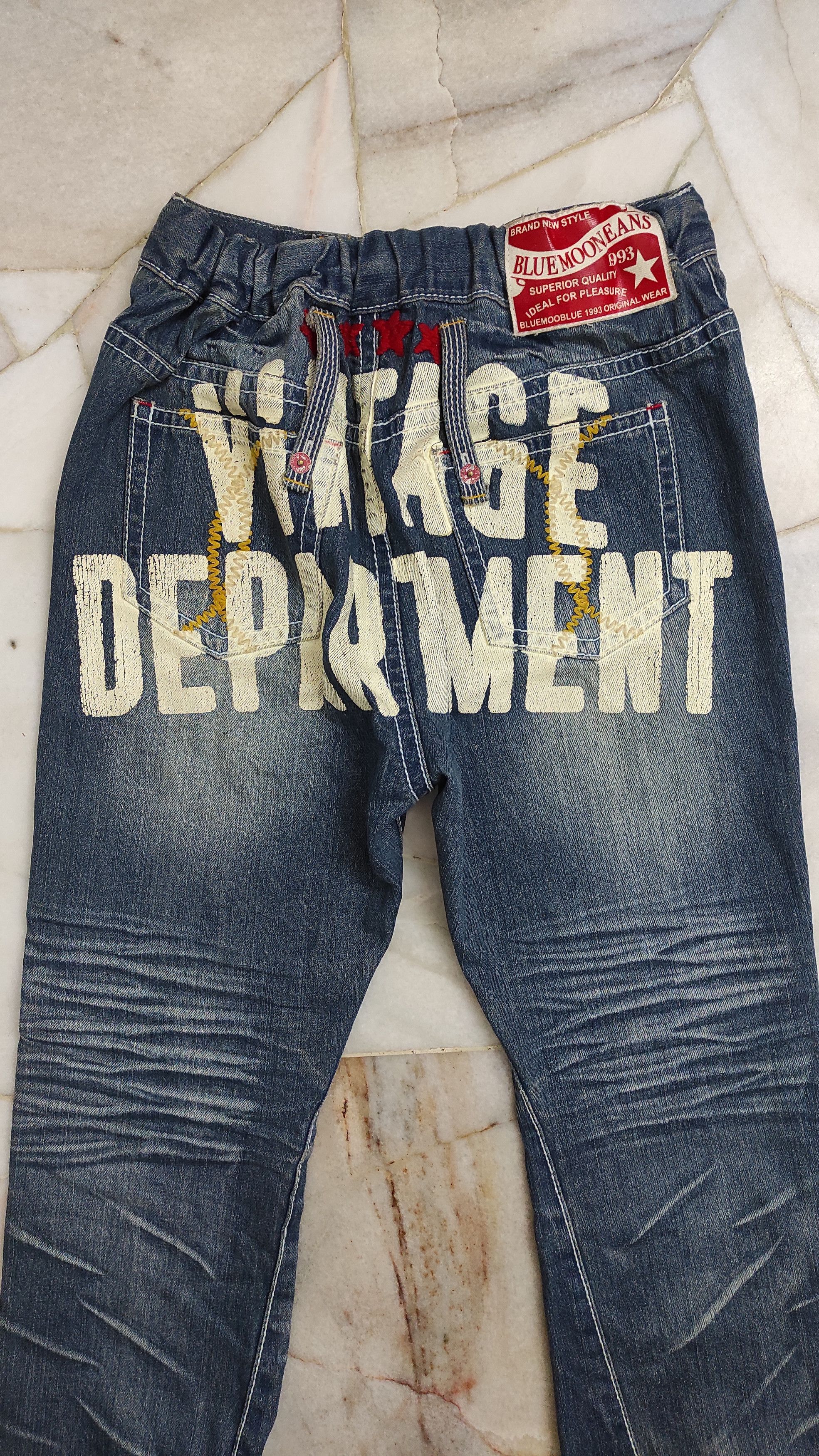 Japanese Brand Archive BLUE MOON Script jogger cropped style denim Size 27" / US 4 / IT 40 - 13 Thumbnail
