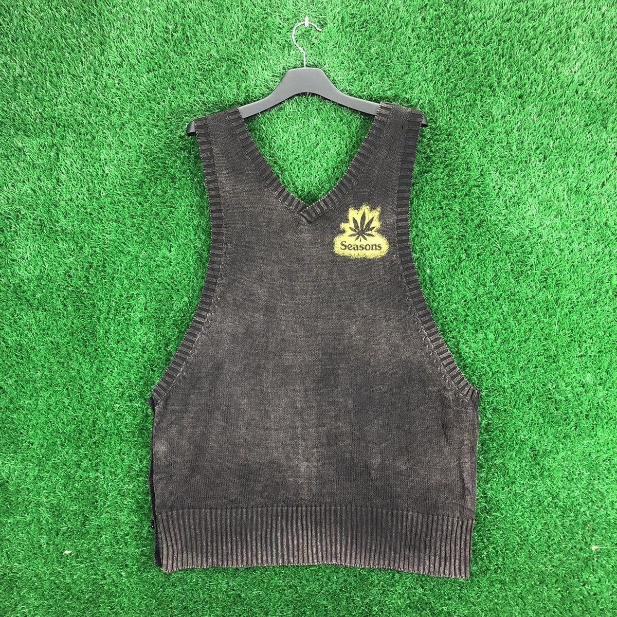 Japanese Brand Vintage Becom Weed Seasoon Knit Vest Size L / US 10 / IT 46 - 2 Thumbnail