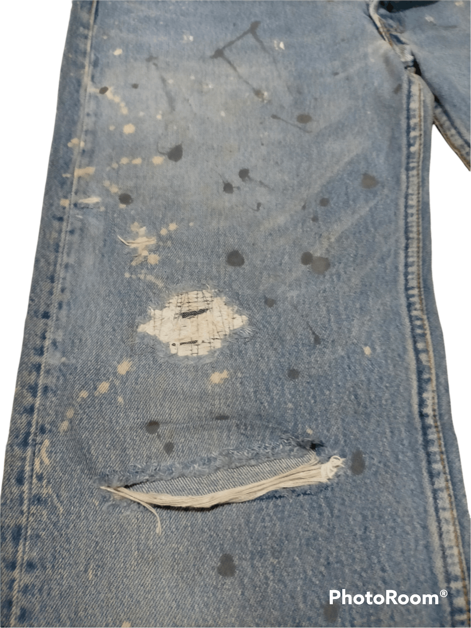 Levi's Vintage Levis Distressed painted Denim Size US 34 / EU 50 - 9 Thumbnail