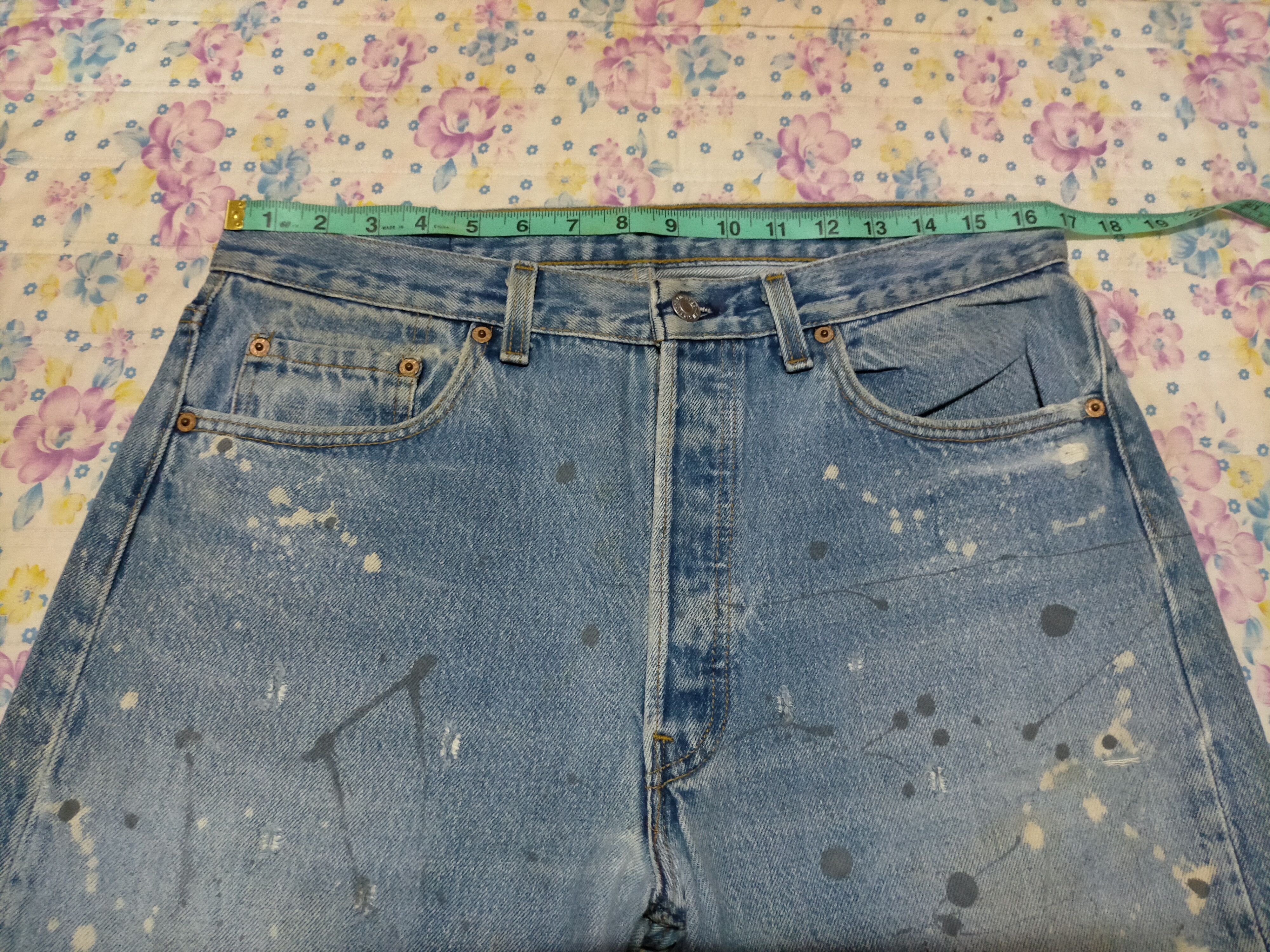 Levi's Vintage Levis Distressed painted Denim Size US 34 / EU 50 - 13 Thumbnail