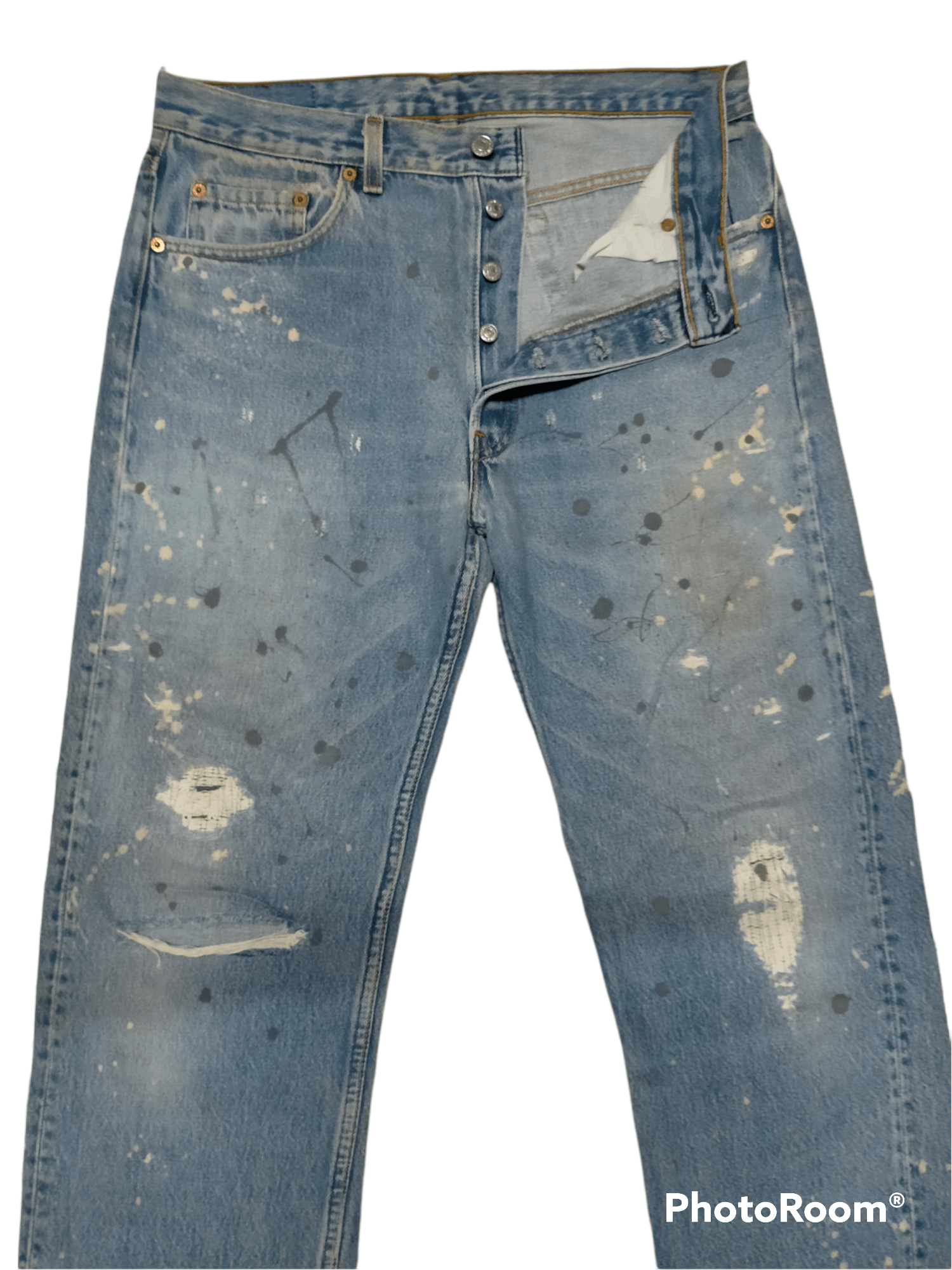 Levi's Vintage Levis Distressed painted Denim Size US 34 / EU 50 - 3 Thumbnail
