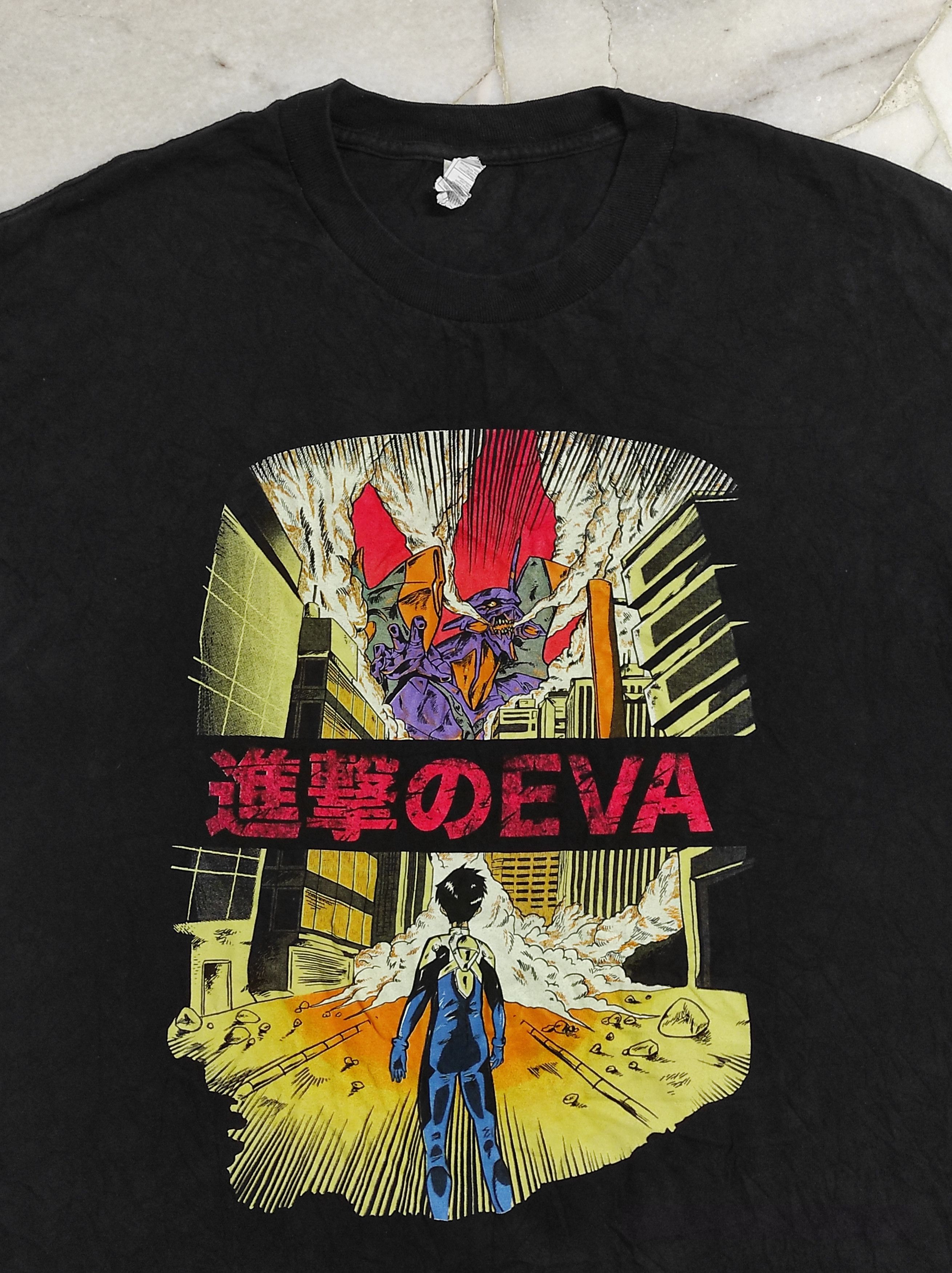 Anime Vtg Rare Neon Genesis Evangelion Attack Titan Anime Tshirt Size US L / EU 52-54 / 3 - 6 Thumbnail