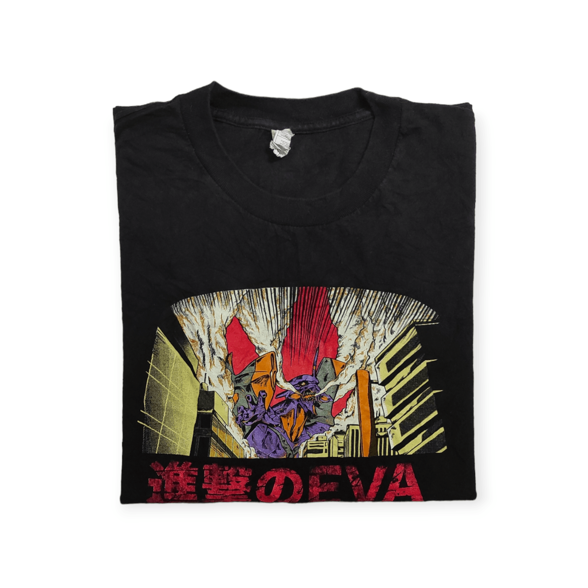 Anime Vtg Rare Neon Genesis Evangelion Attack Titan Anime Tshirt Size US L / EU 52-54 / 3 - 9 Thumbnail