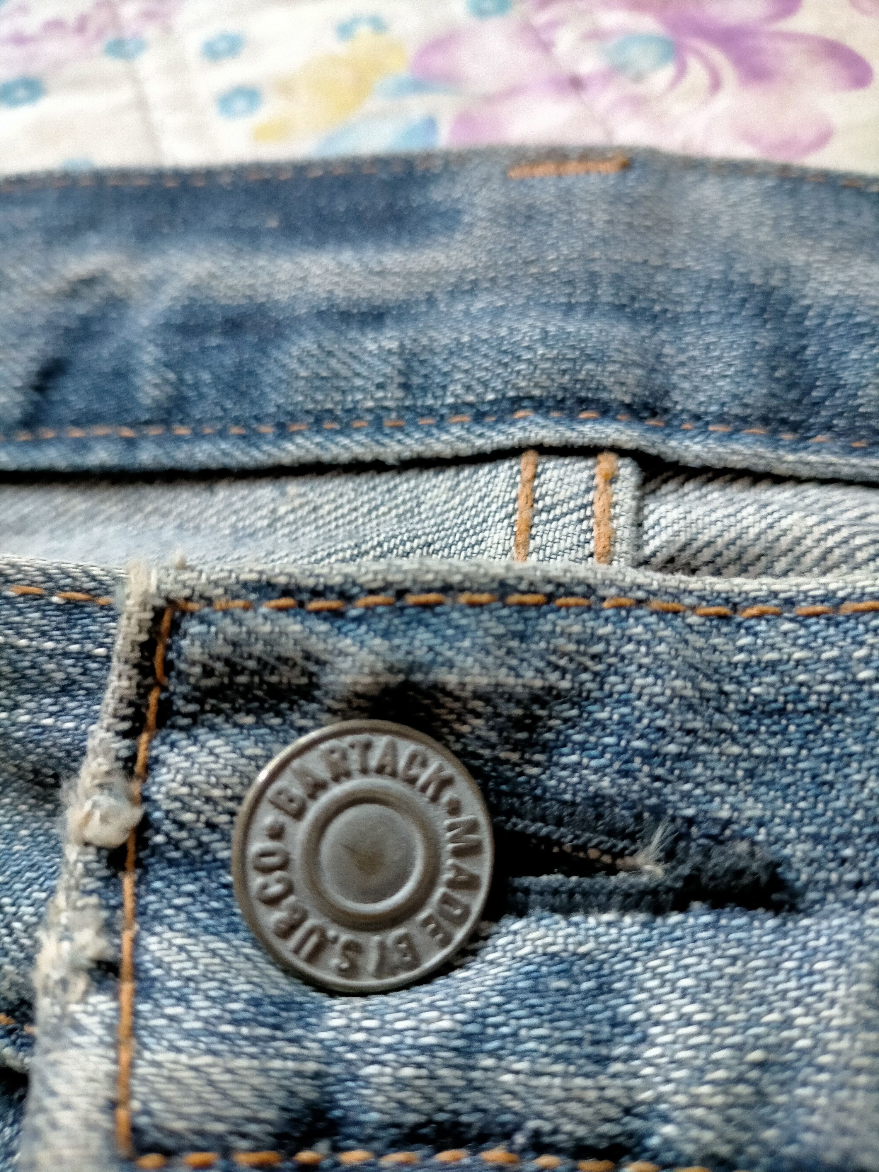 If Six Was Nine Bartack Denim Distressed Patch work Pants Size US 33 - 14 Thumbnail