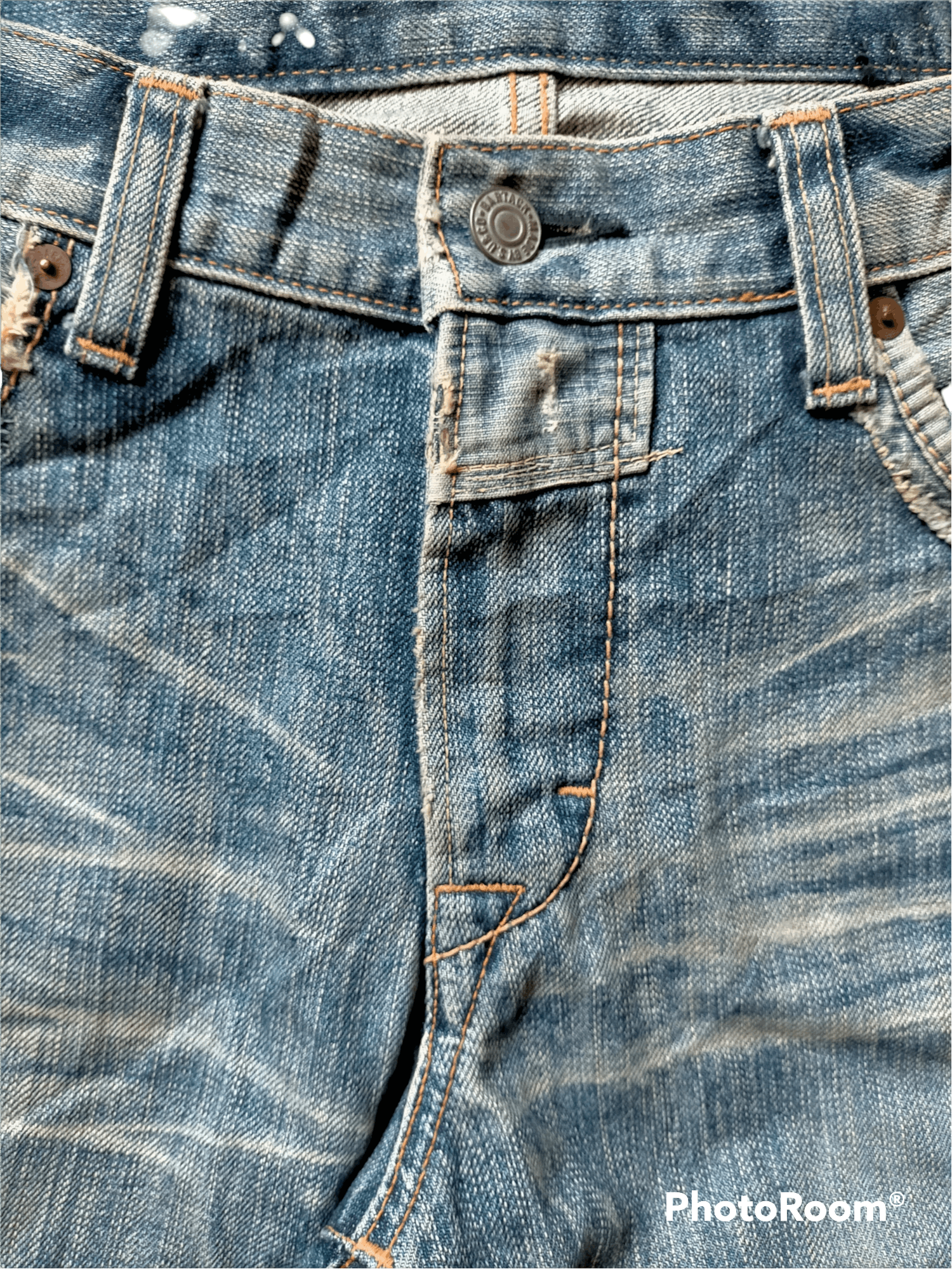If Six Was Nine Bartack Denim Distressed Patch work Pants Size US 33 - 7 Thumbnail