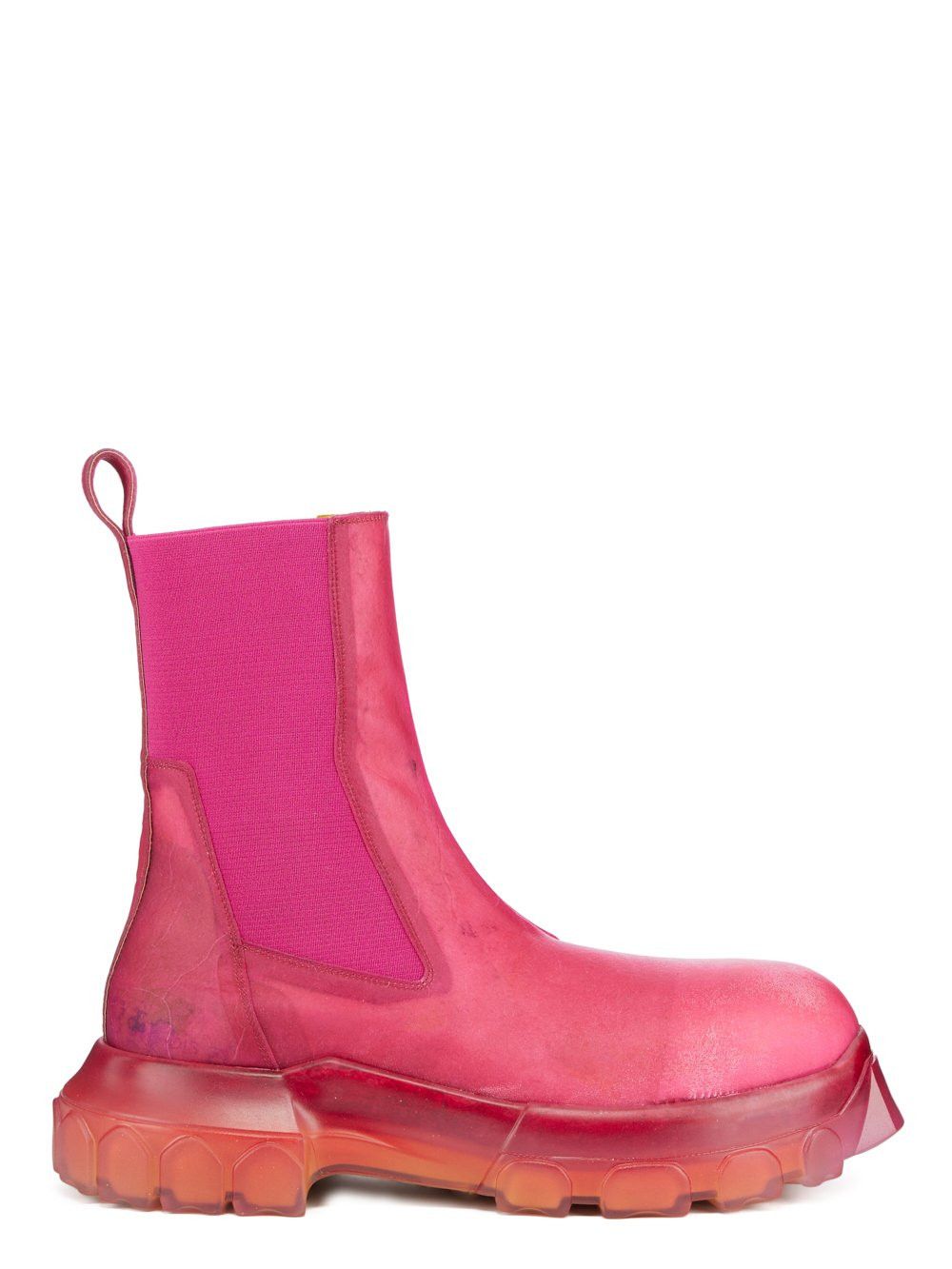 Pre-owned Chelsea Boots X Leather Rick Owens Boots Tractor Kiss Creeper Lunar Leather In Pink