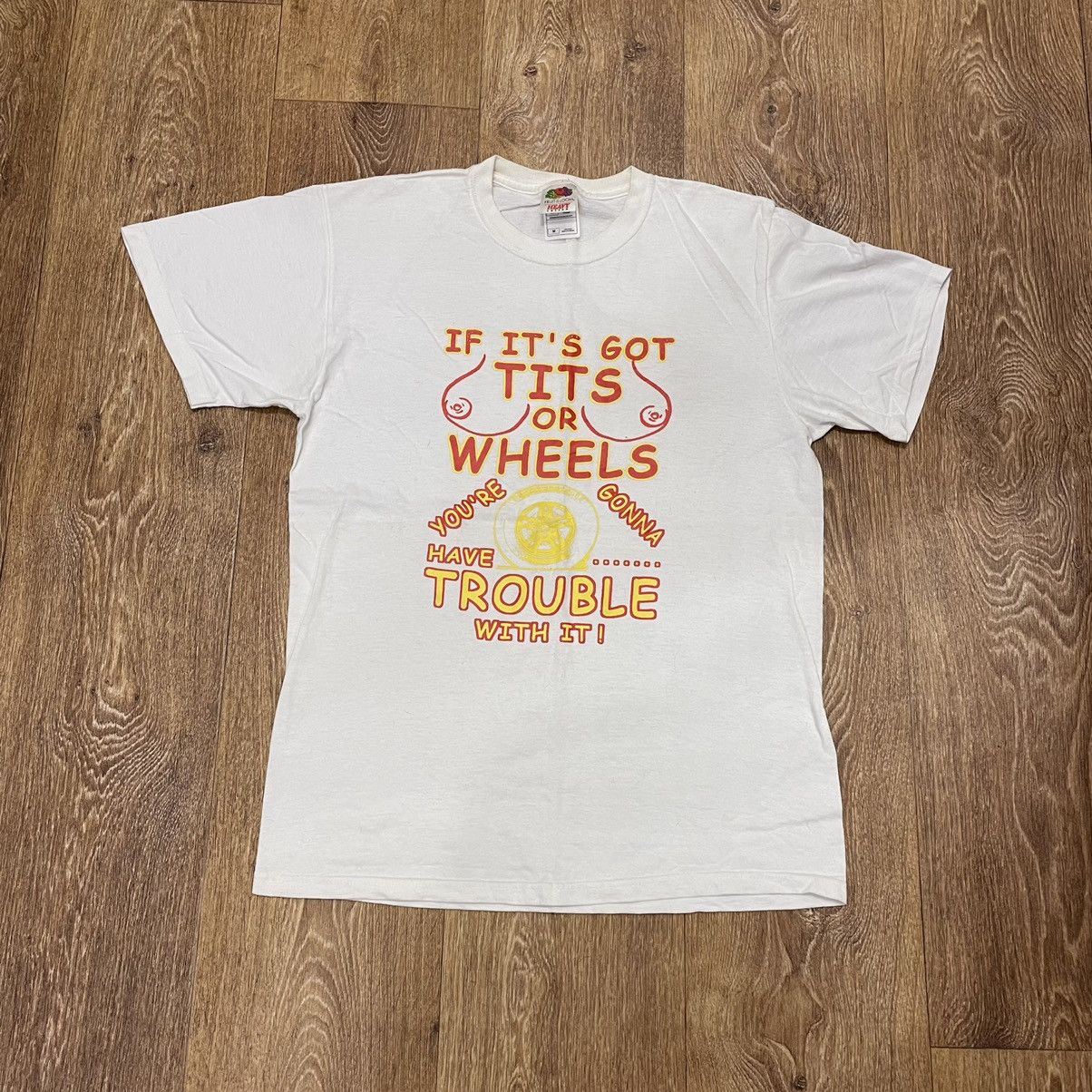 Vintage Vintage Y2K Sun Faded Graphic Tee Humor Print Grunge Slim M Size US M / EU 48-50 / 2 - 1 Thumbnail